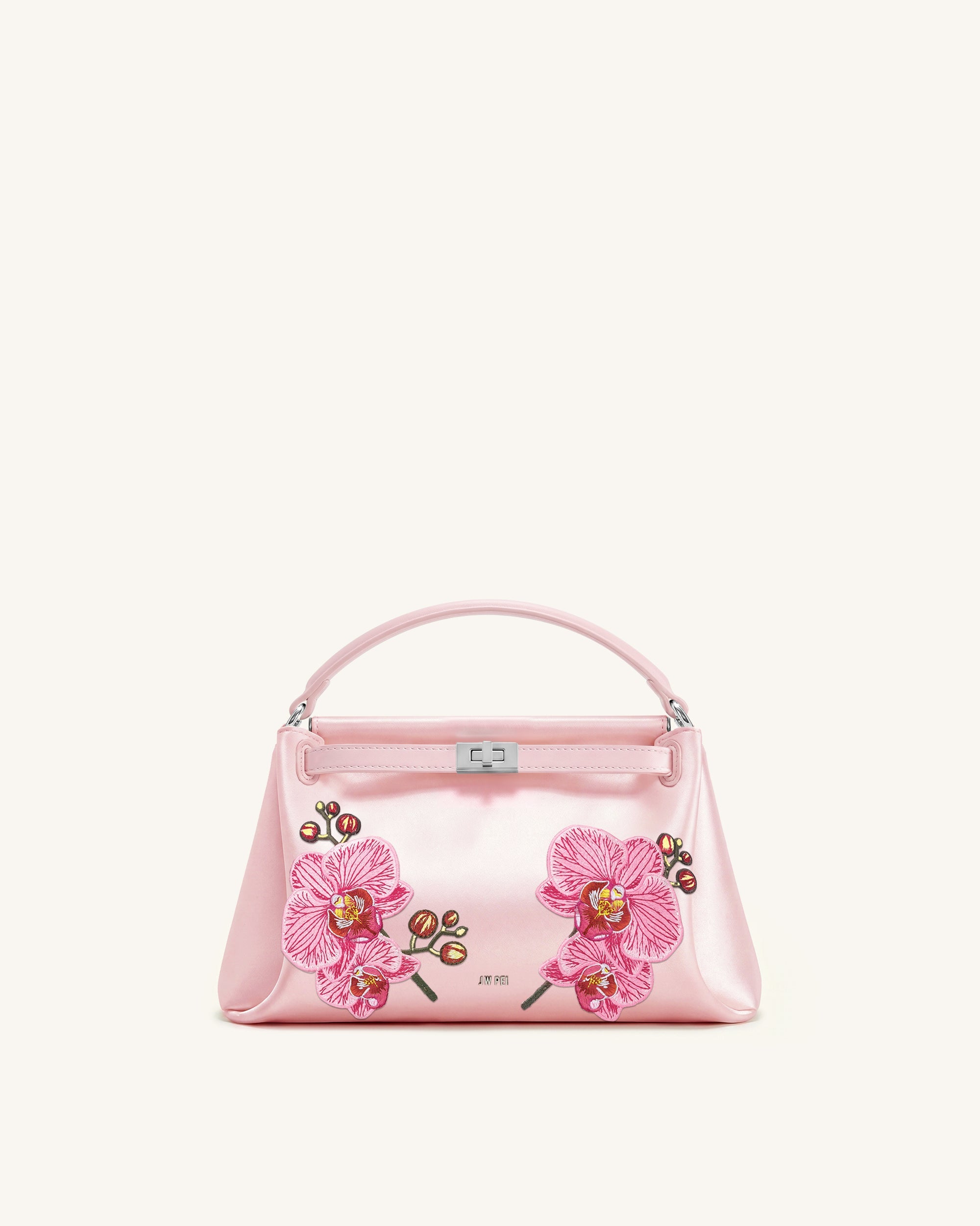 Jw Pei Carmen Phalaenopsis Orchid Embroidery Top Handle Bag Roland Pink