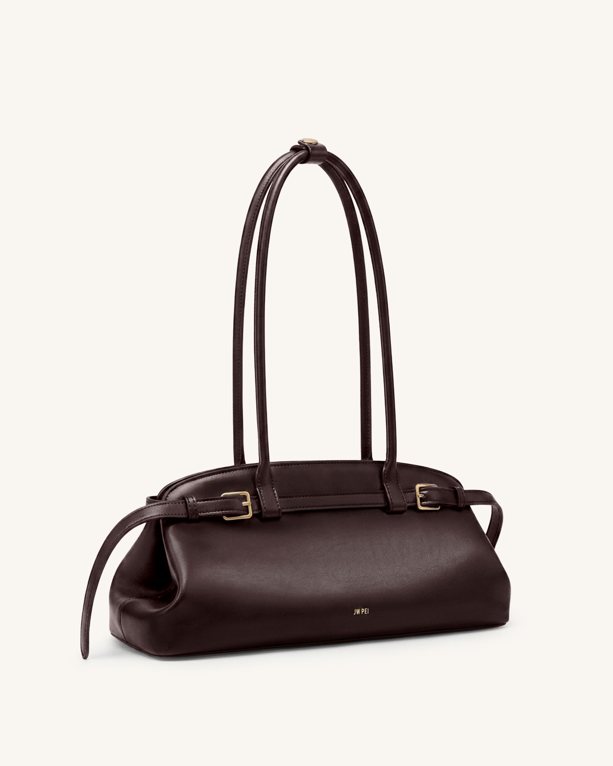 Jw Pei Arden Belt Detail East West Shoulder Bag Dark Brown