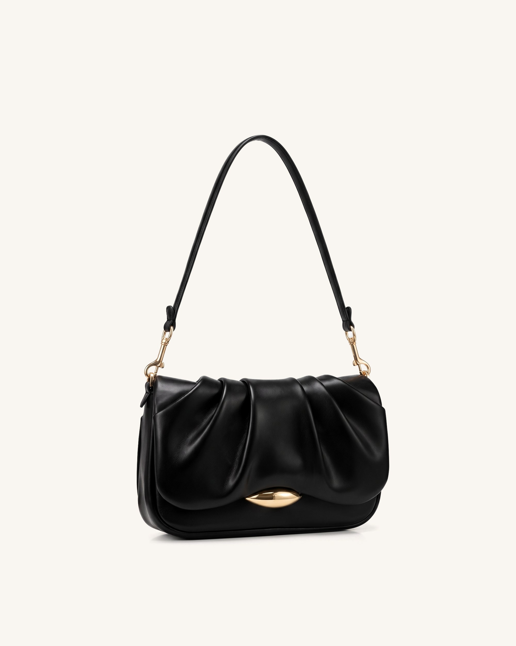 Jw Pei Sofia Ruched Shoulder Bag Black