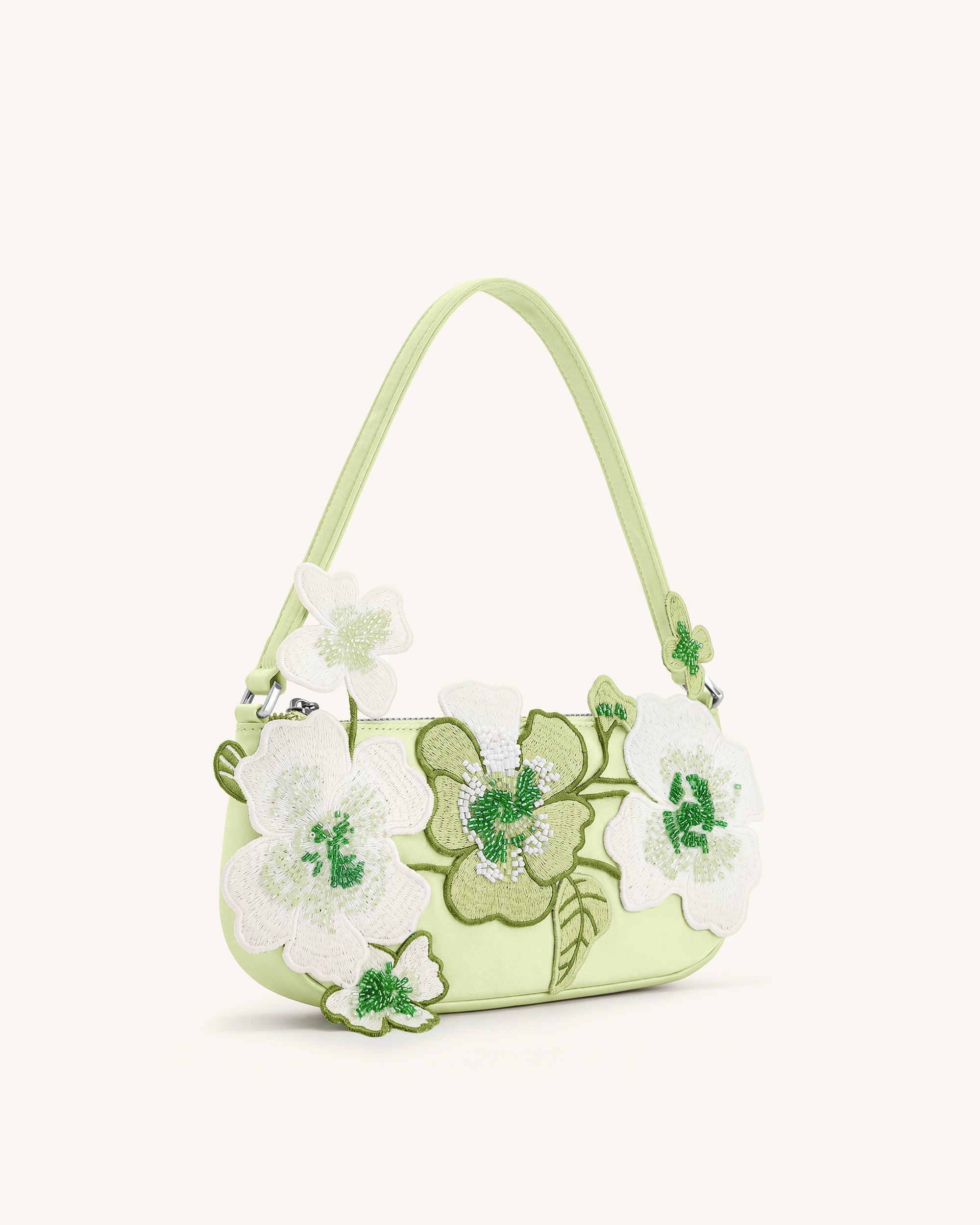Jw Pei Leona Bead Embellished Shoulder Bag Light Green