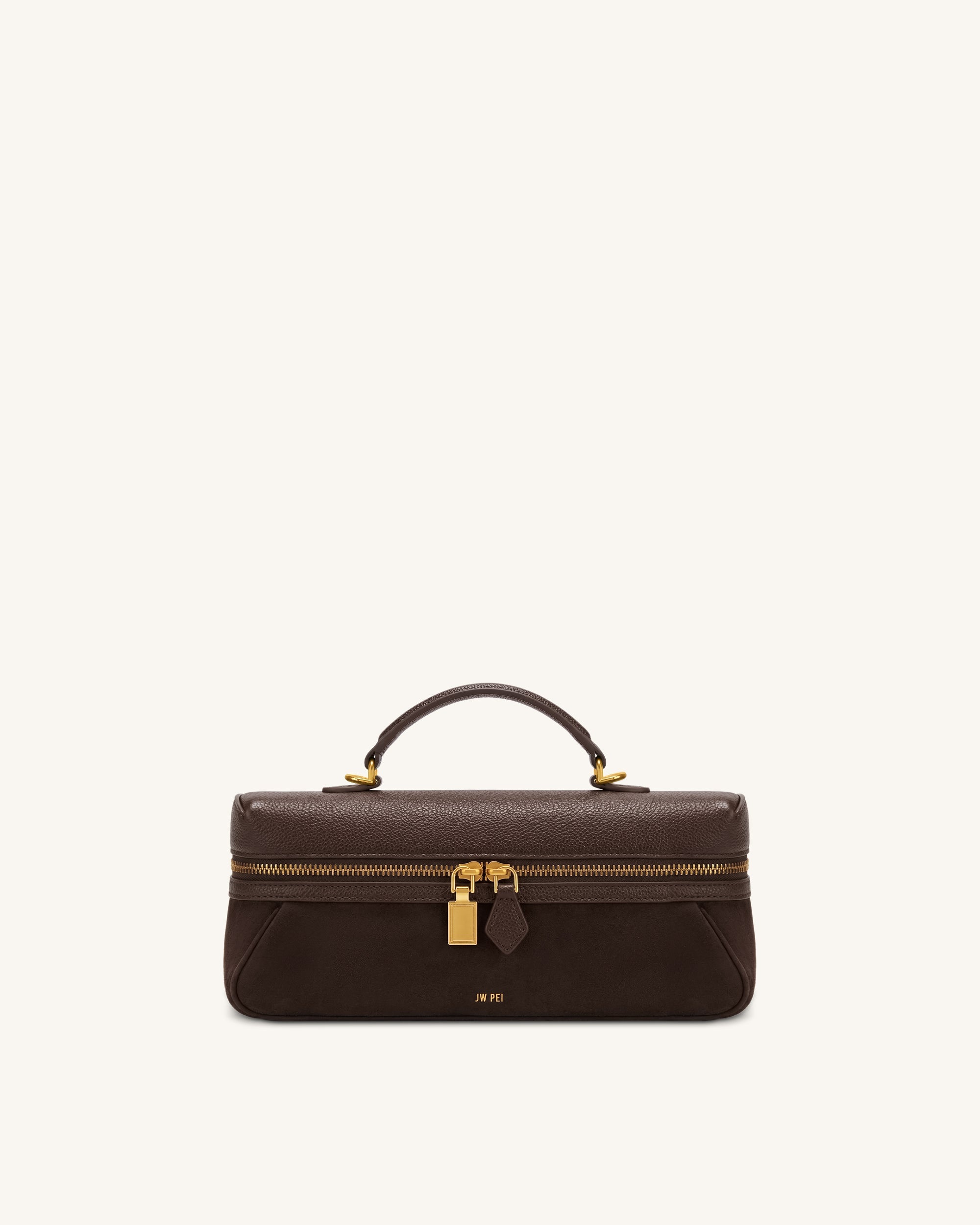 Jw Pei Cleo Faux Suede Vanity Bag Dark Brown