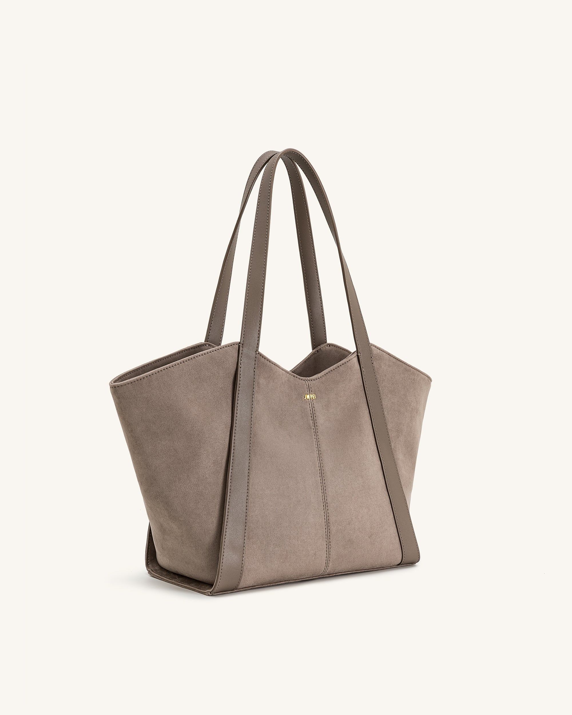 Jw Pei Kiana Large Capacity Faux Suede Tote Bag Taupe