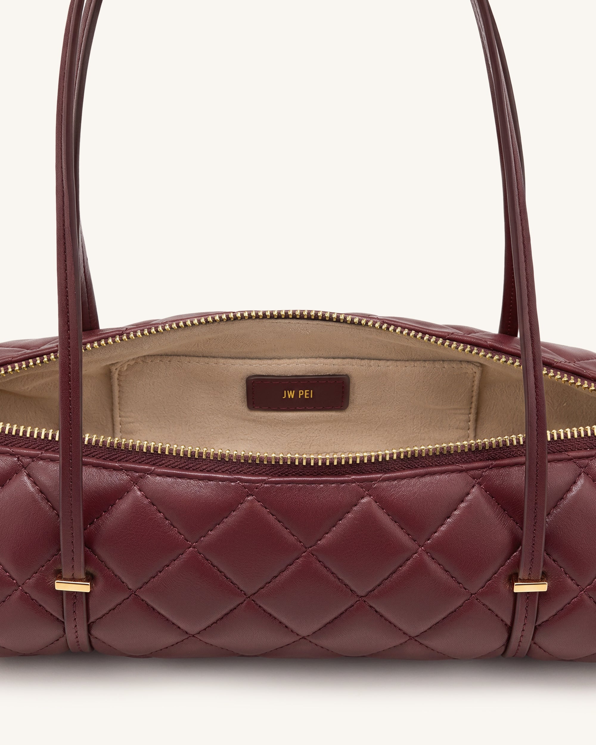 Jw Pei Marcella Quilted Cylinder Shoulder Bag Burgundy