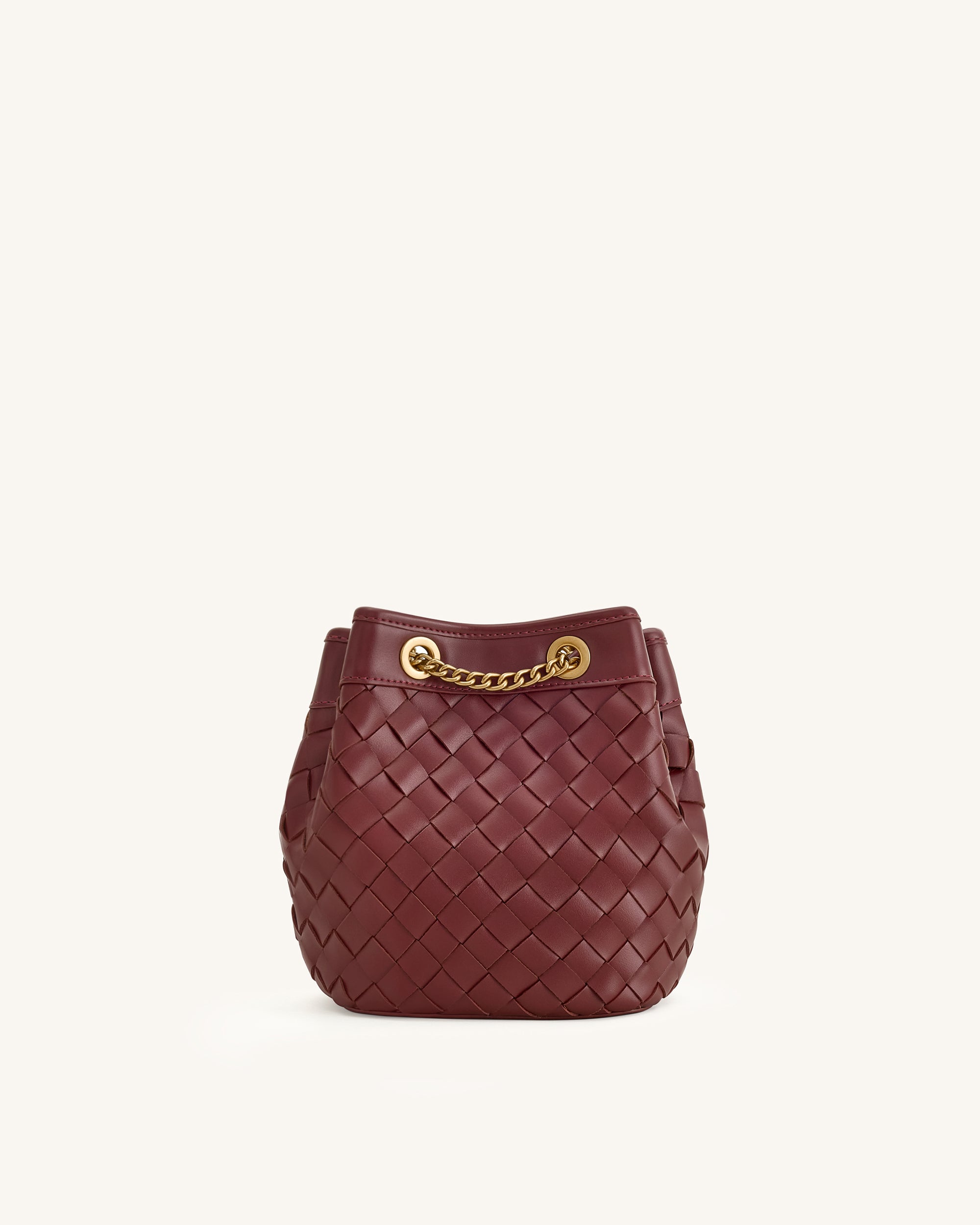 Jw Pei Yara Hand Woven Bucket Bag Burgundy