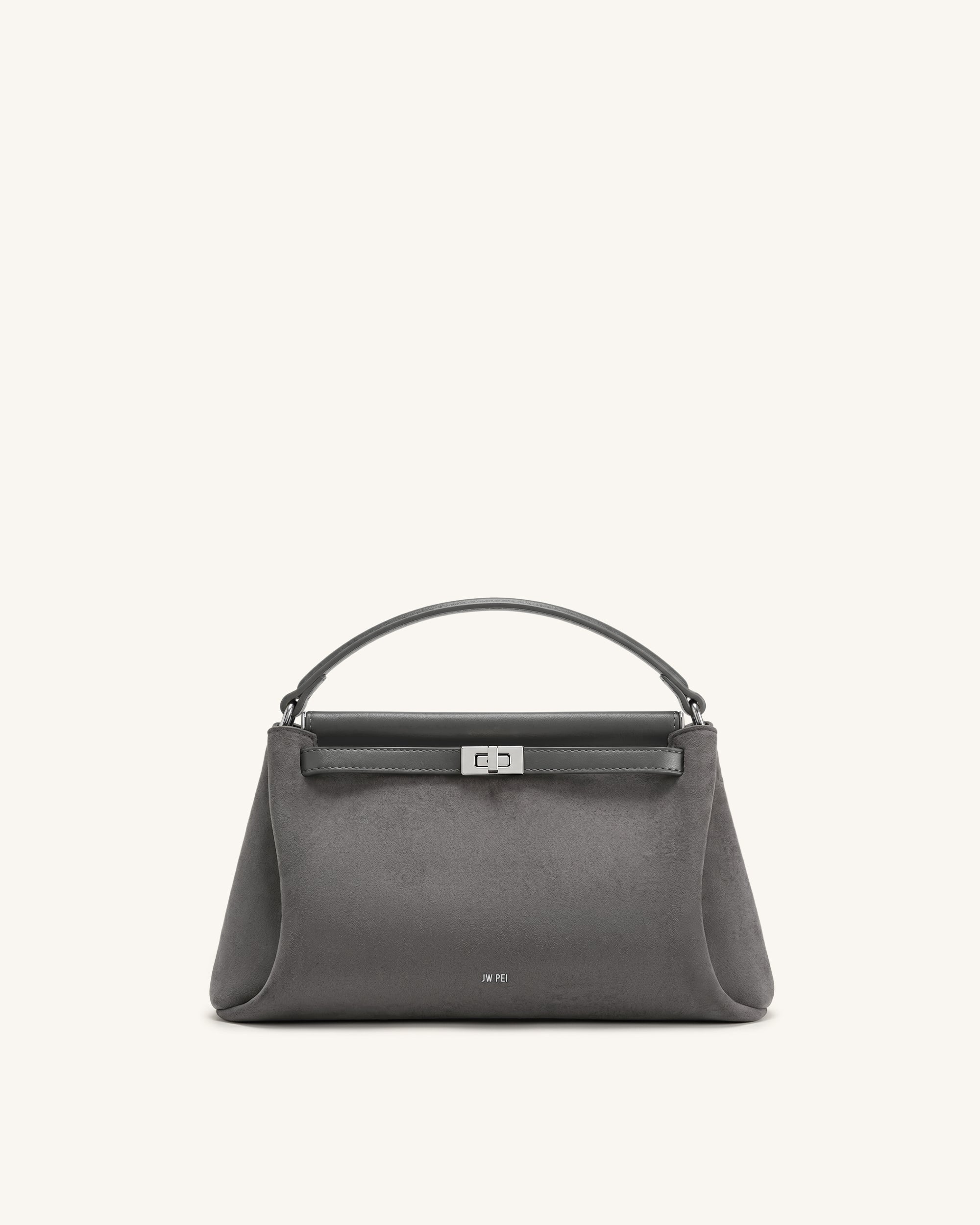 Jw Pei Carmen Faux Suede Top Handle Bag Dark Gray