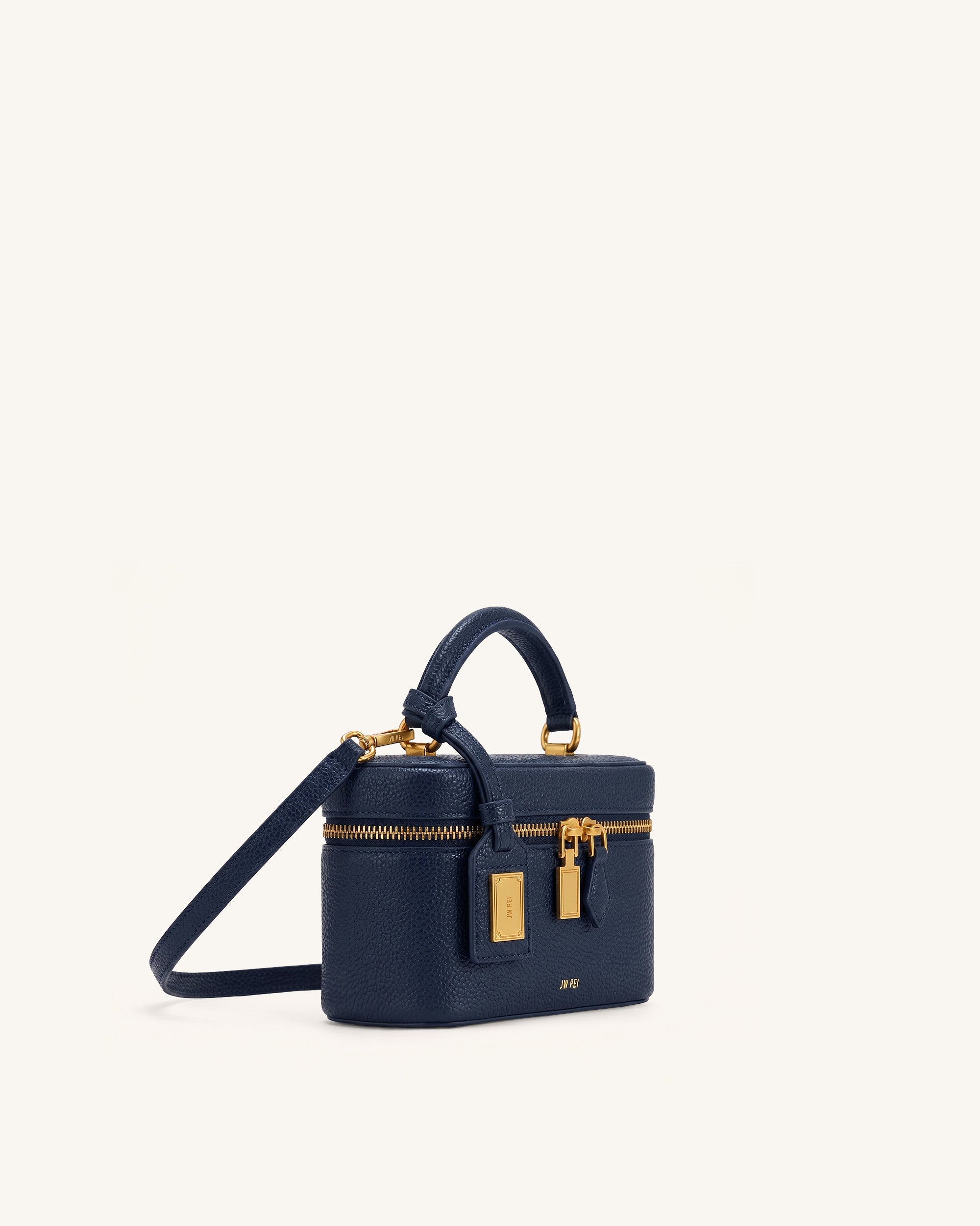 Jw Pei Cleo Box Shape Top Handle Bag Navy Blue
