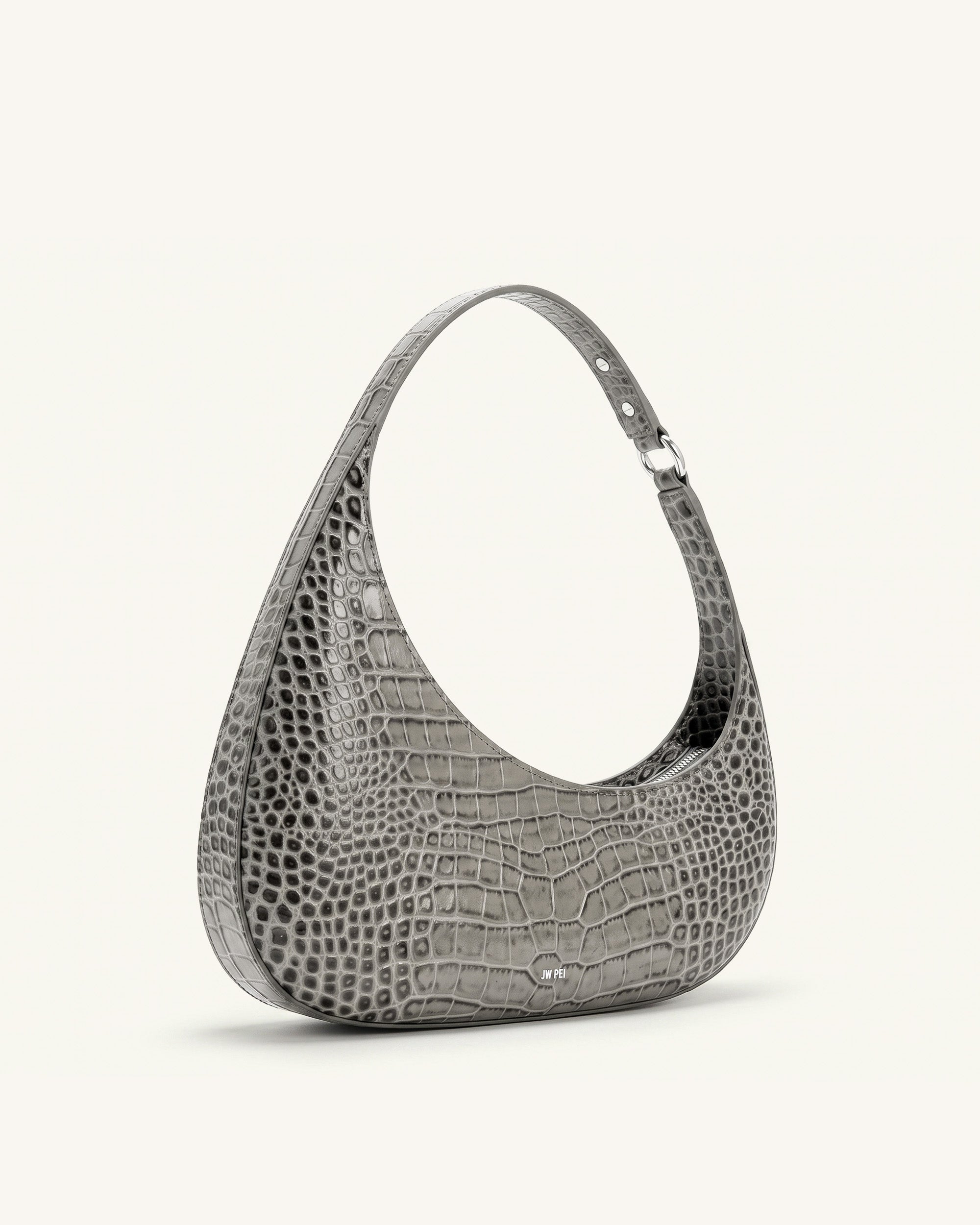 Jw Pei Harlee Shoulder Bag Light Grey Croc