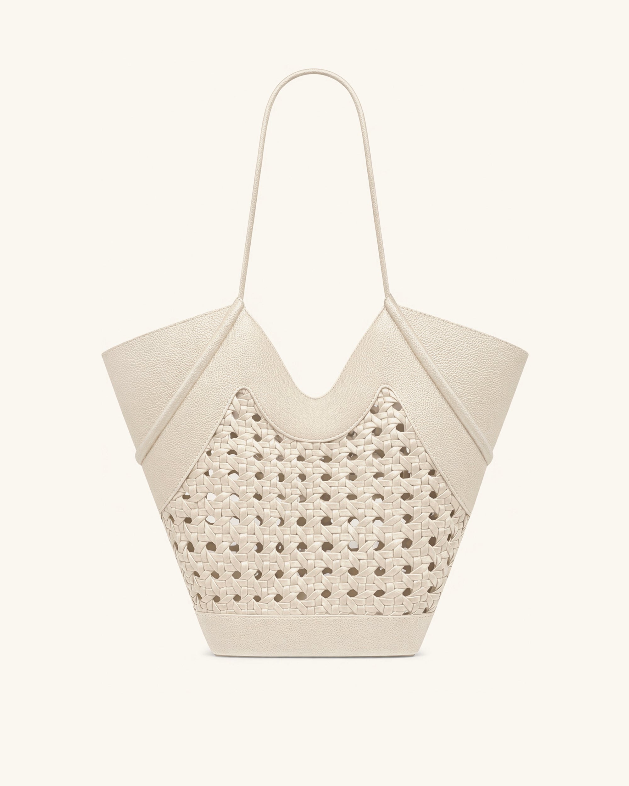 Jw Pei Maribel Woven Panel Tote Bag Ivory