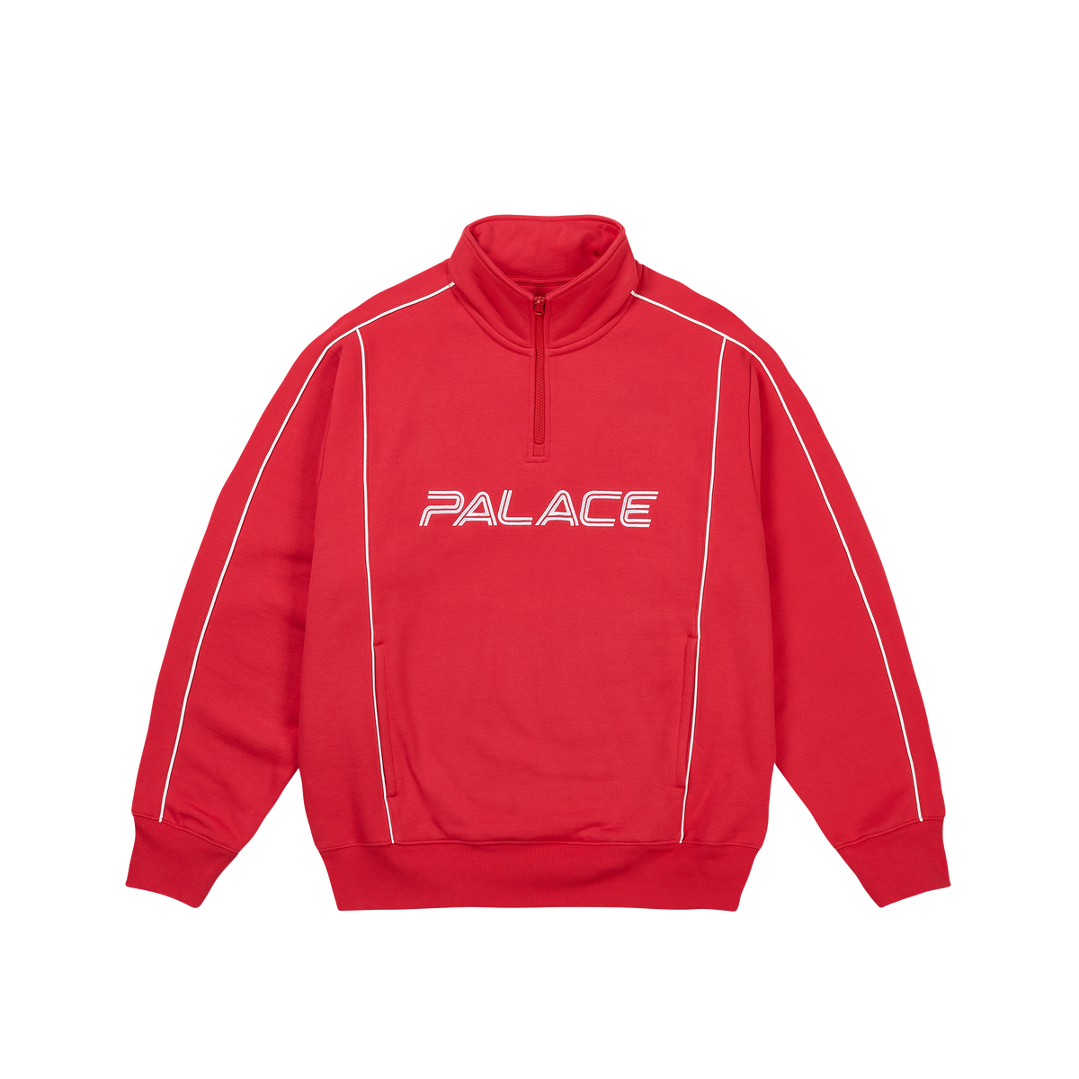 Palace Skateboards Piped 1 / 4 ZIP Racey RED
