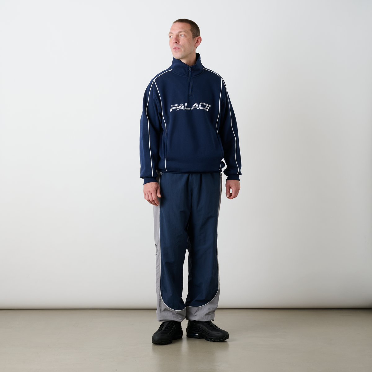 Palace Skateboards Piped 1 / 4 ZIP NAVY