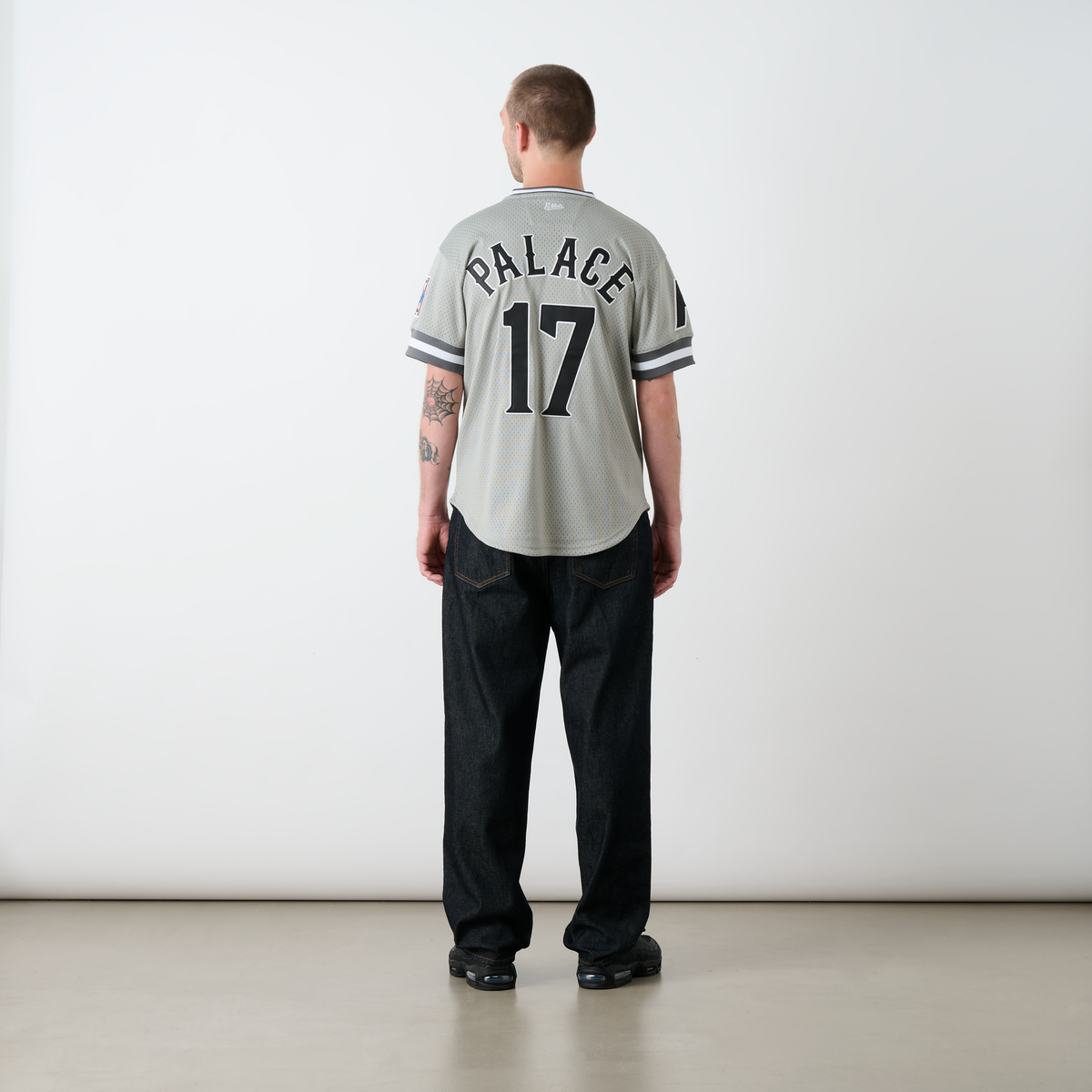 Palace NEW YORK Cubans MESH V-NECK Jersey GREY