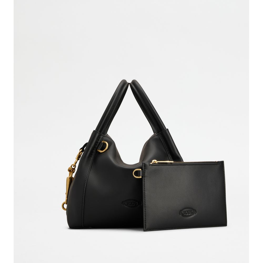 Tods Satchel In Leather Mini Black