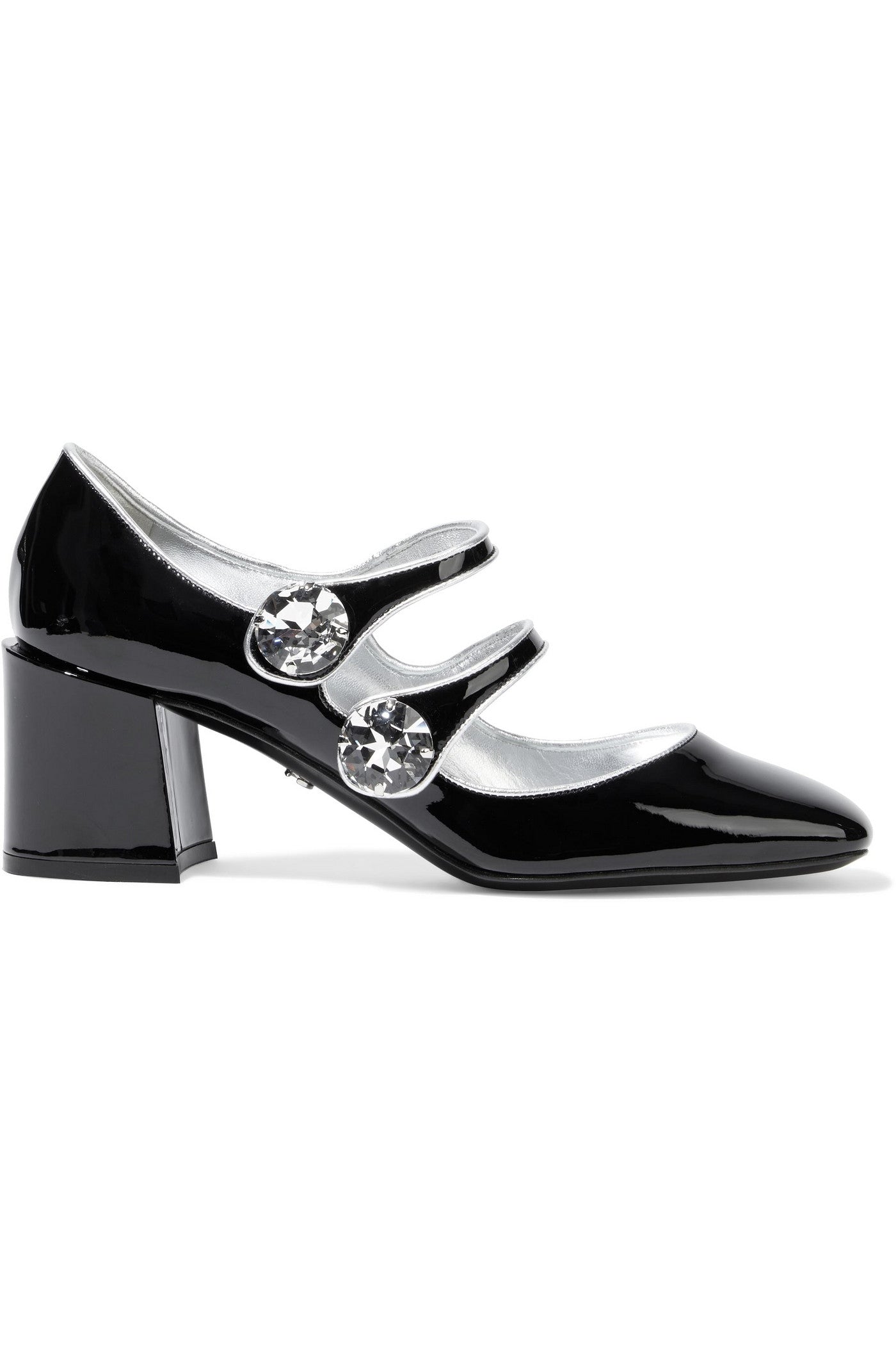Dolce&Gabbana Jackie Crystal-Embellished Patent-Leather Mary Jane Pumps Black Women's
