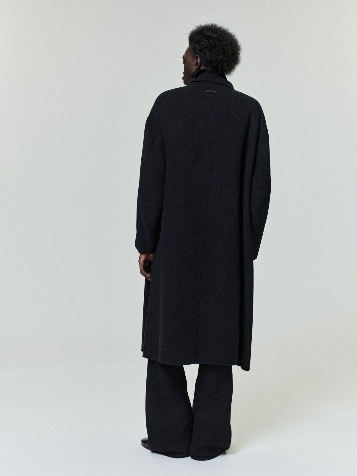 Essentials Wool Cashmere Highneck Coat Charcoal