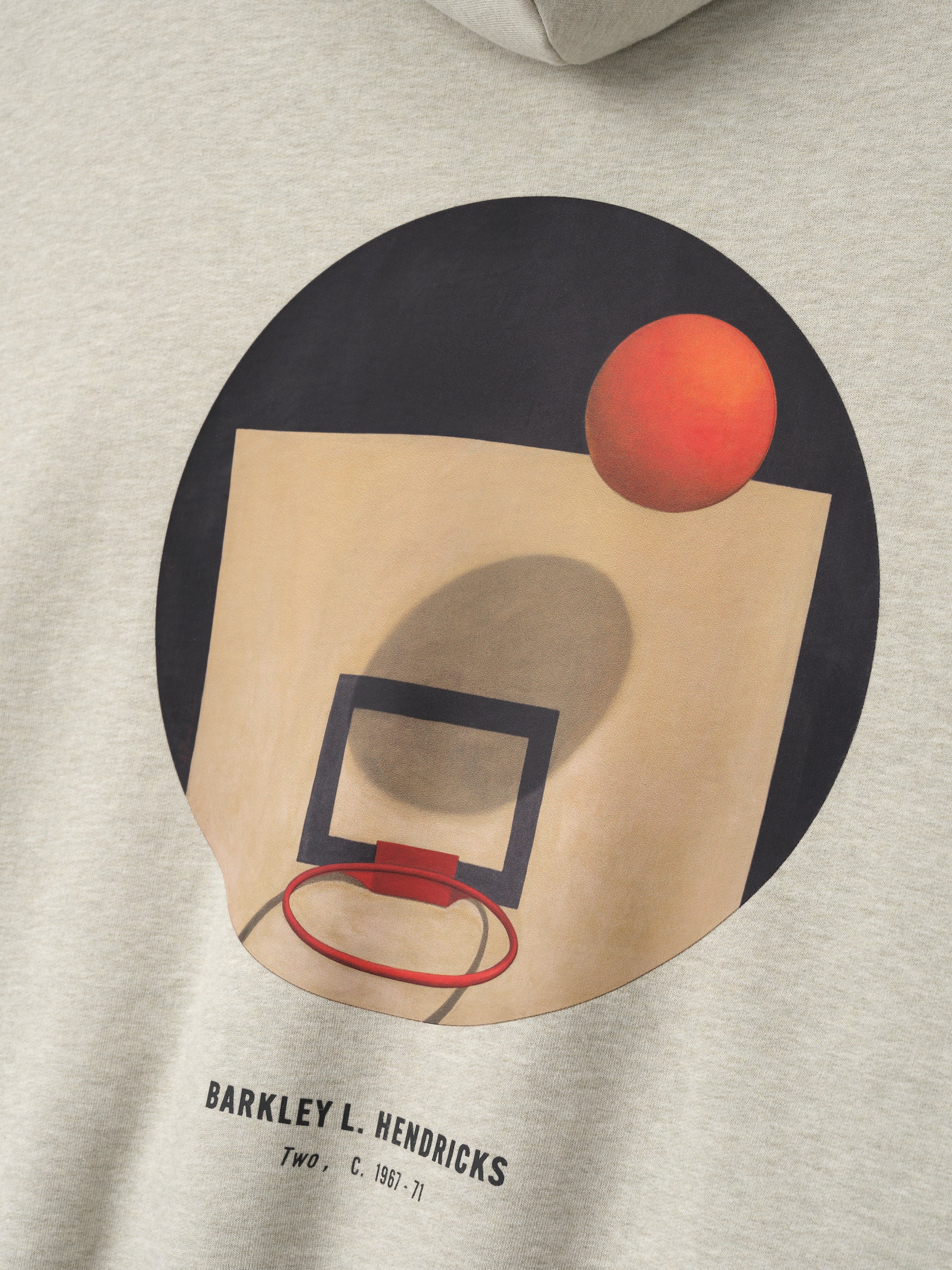 Essentials Nba X Barkley Hendricks 90S Hoodie Heather Stone W/ Heather Rib