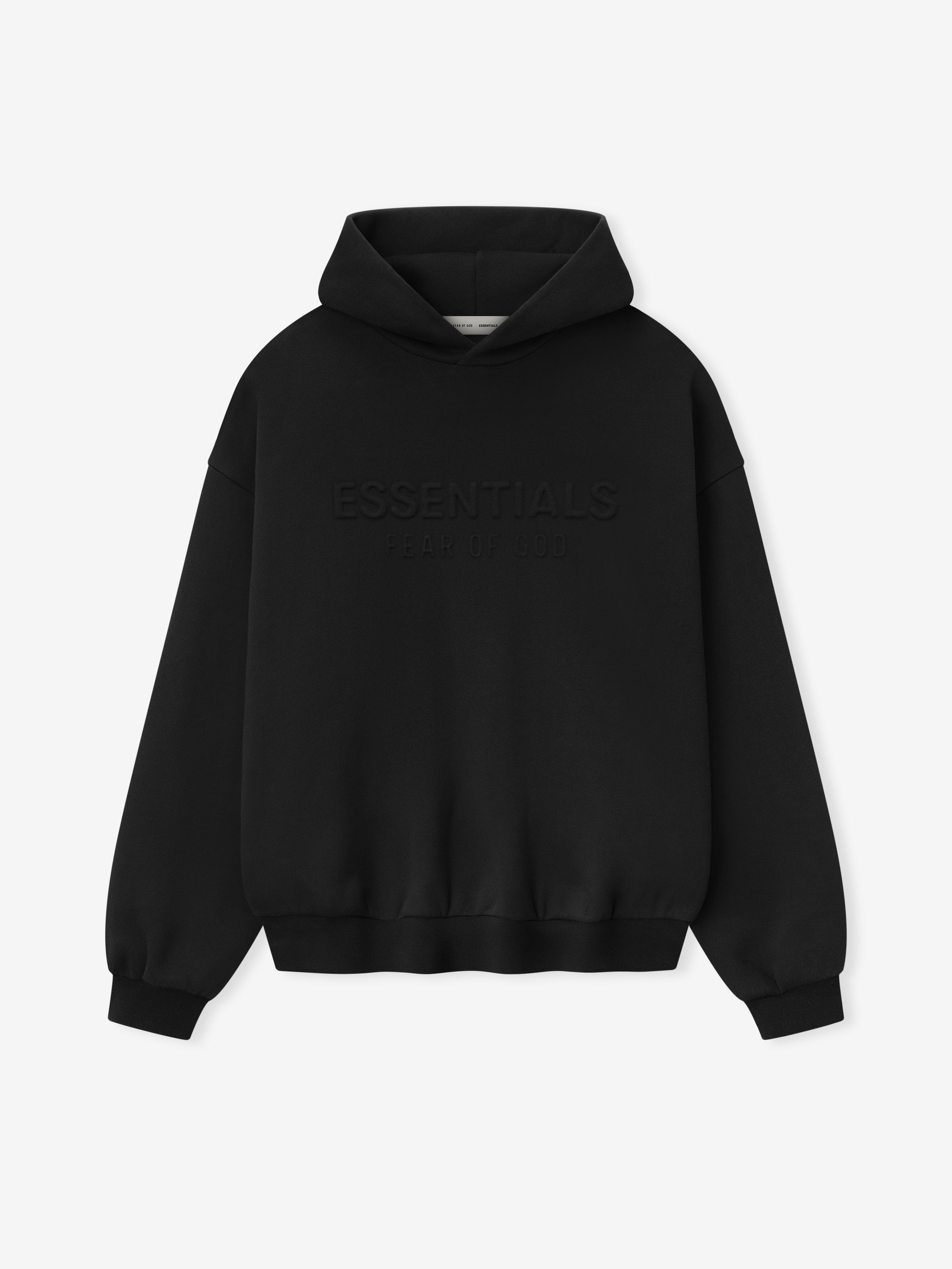 Essentials Embossed Classic Fleece Hoodie Vintage Black