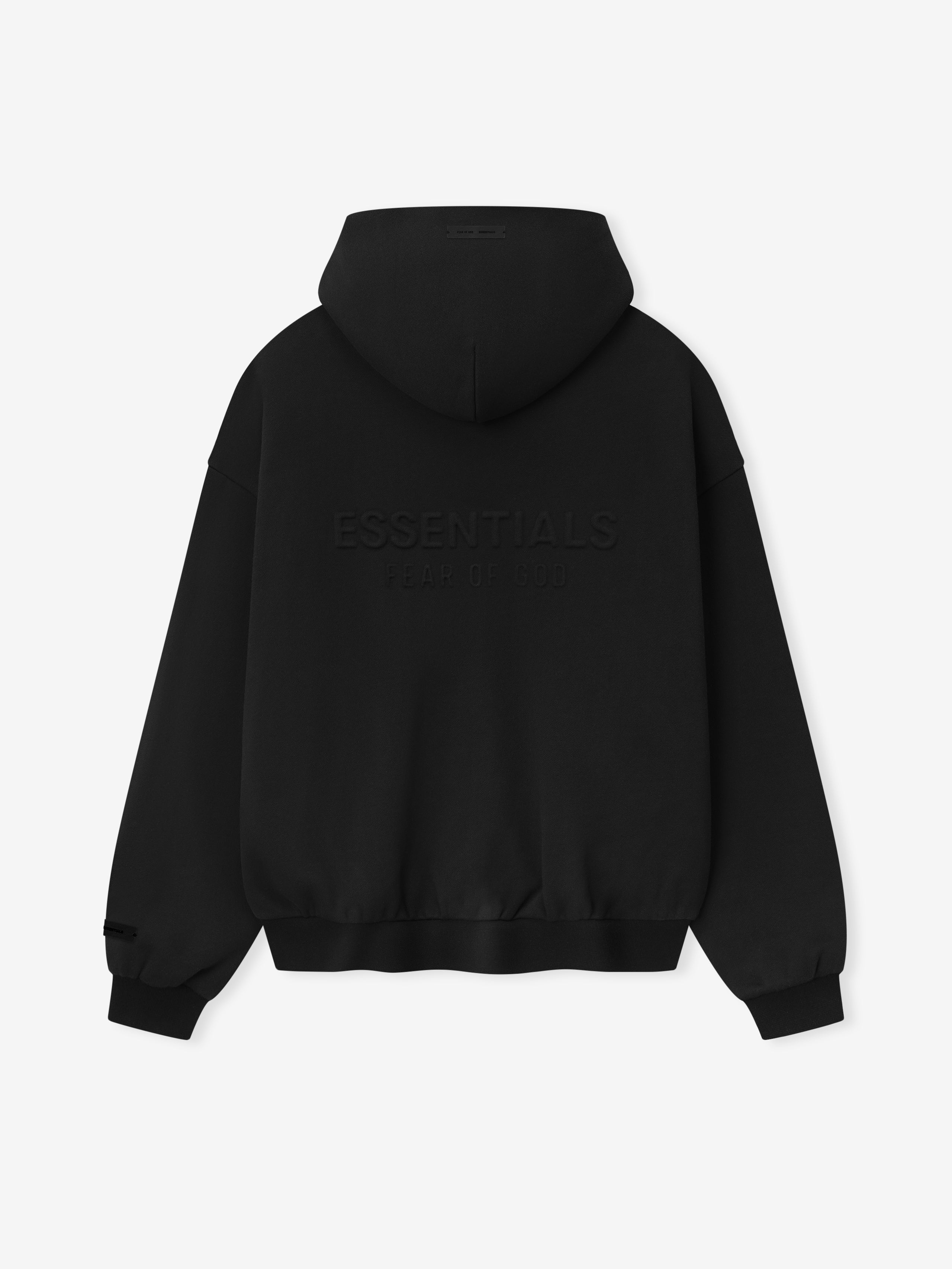 Essentials Embossed Classic Fleece Zip-Up Hoodie Vintage Black