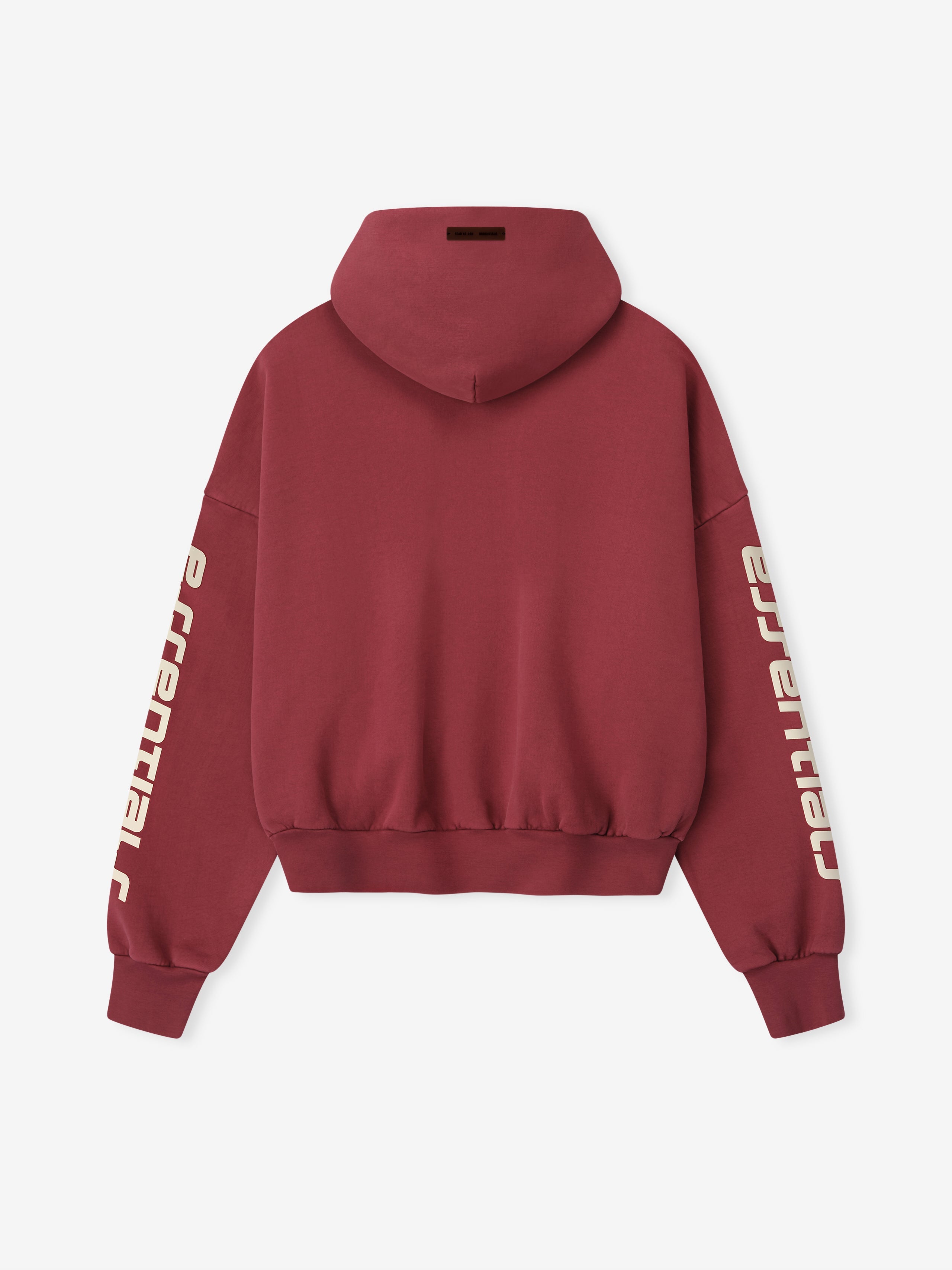 Essentials Cropped Relaxed Hoodie Crimson
