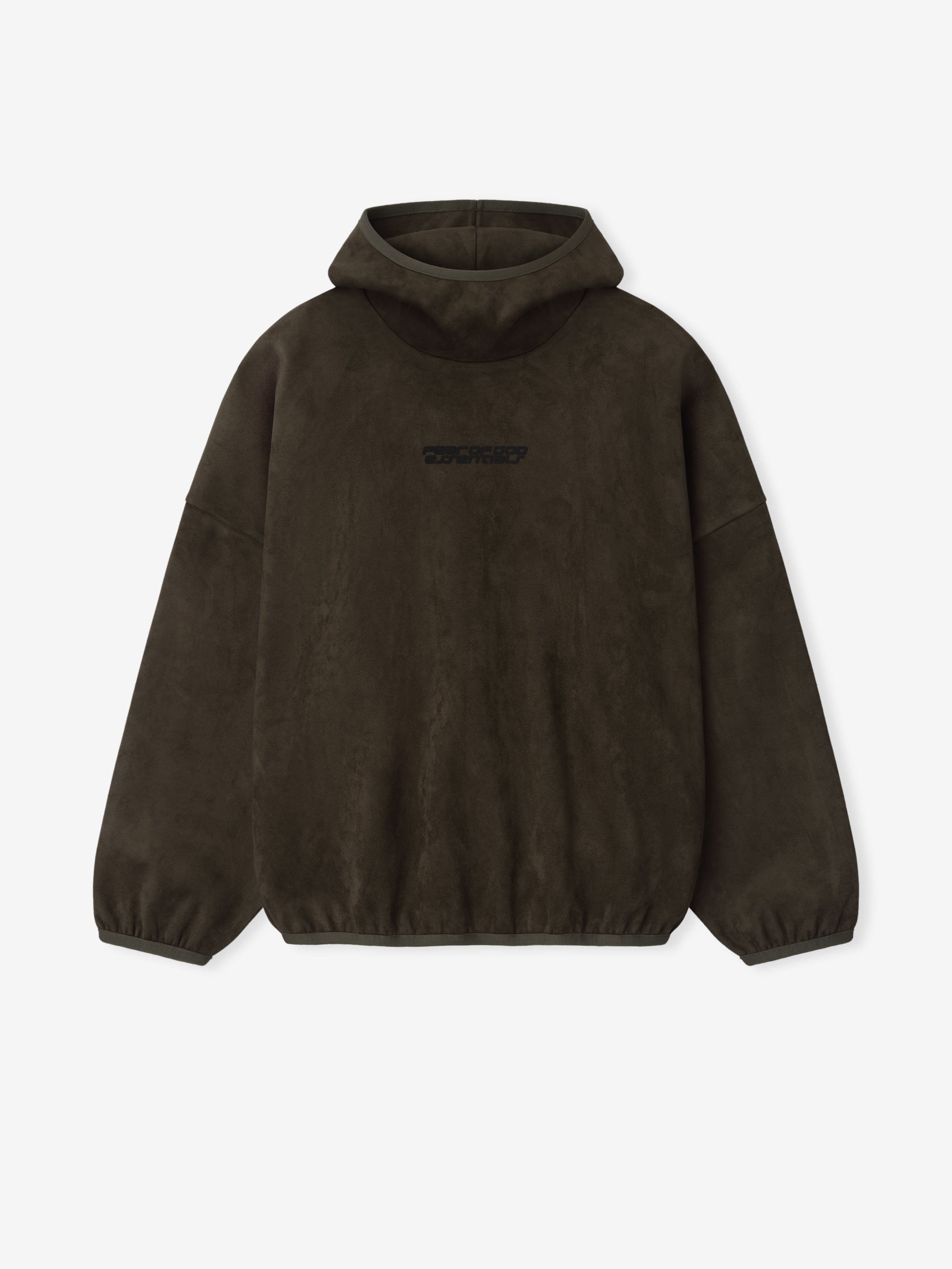 Essentials Suede Fleece Modern Hoodie Brown