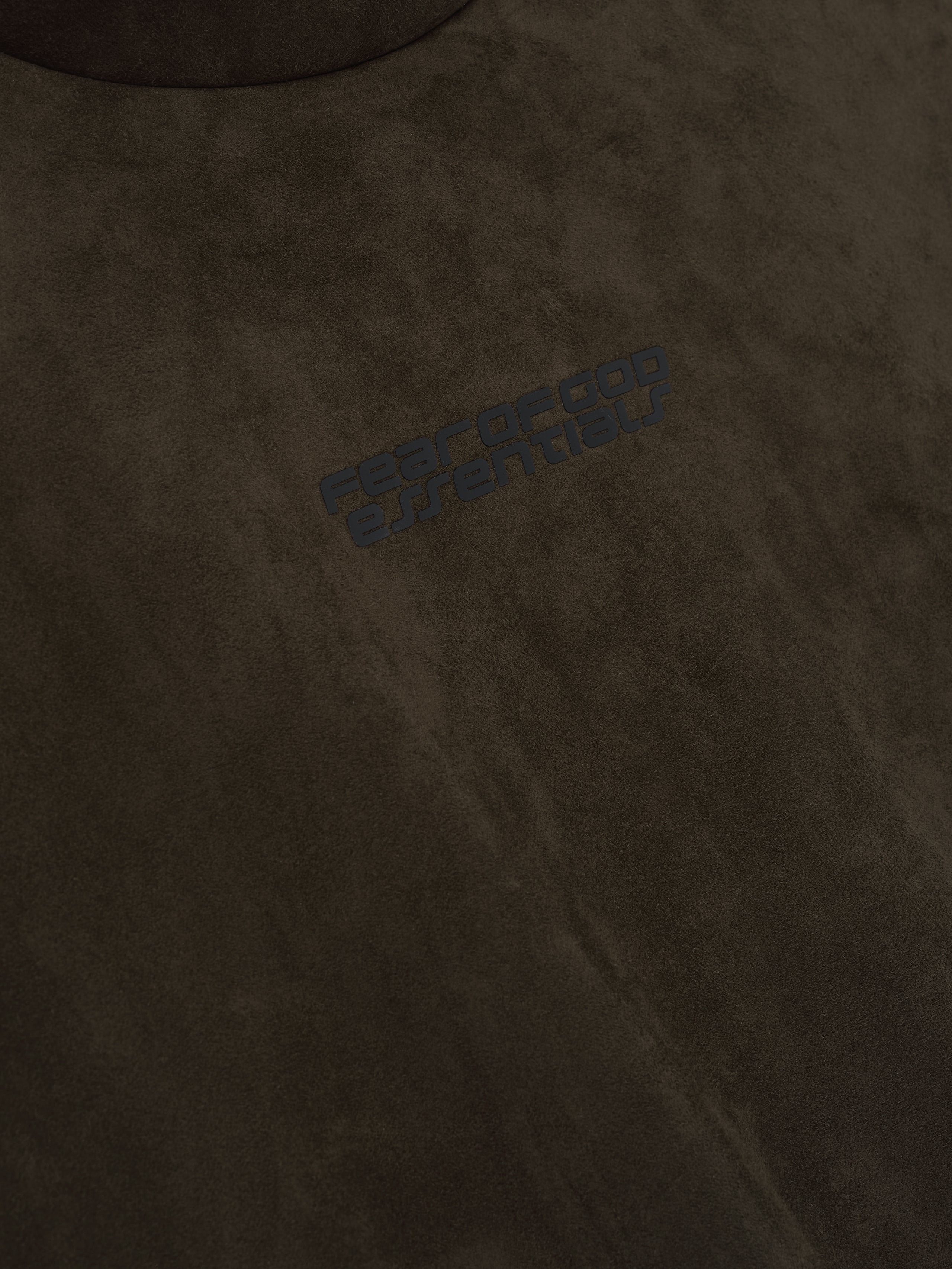 Essentials Suede Fleece Modern Hoodie Brown