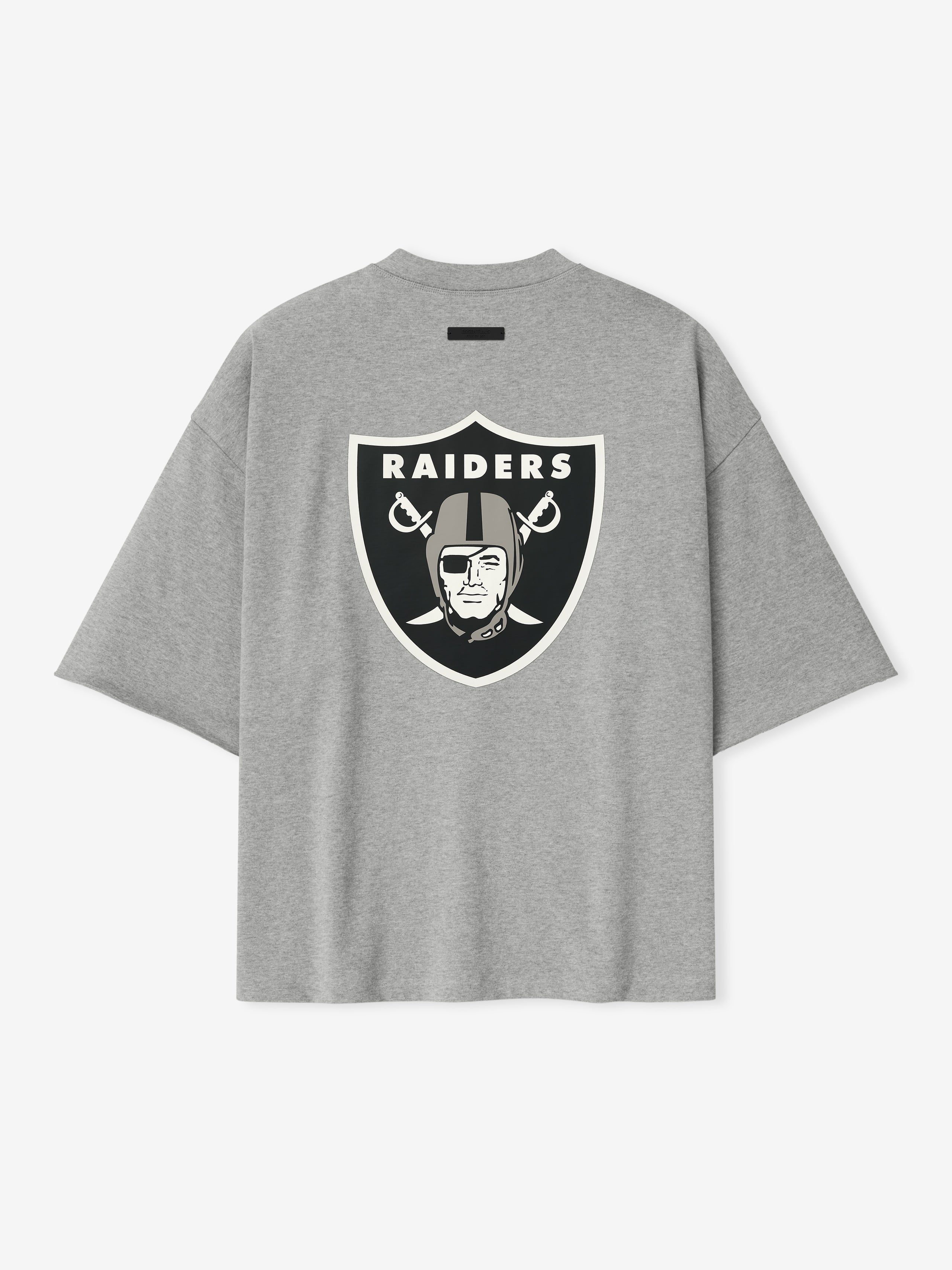 Essentials Raiders 90S 3/4 Sleeve Football Tee Concrete Heather