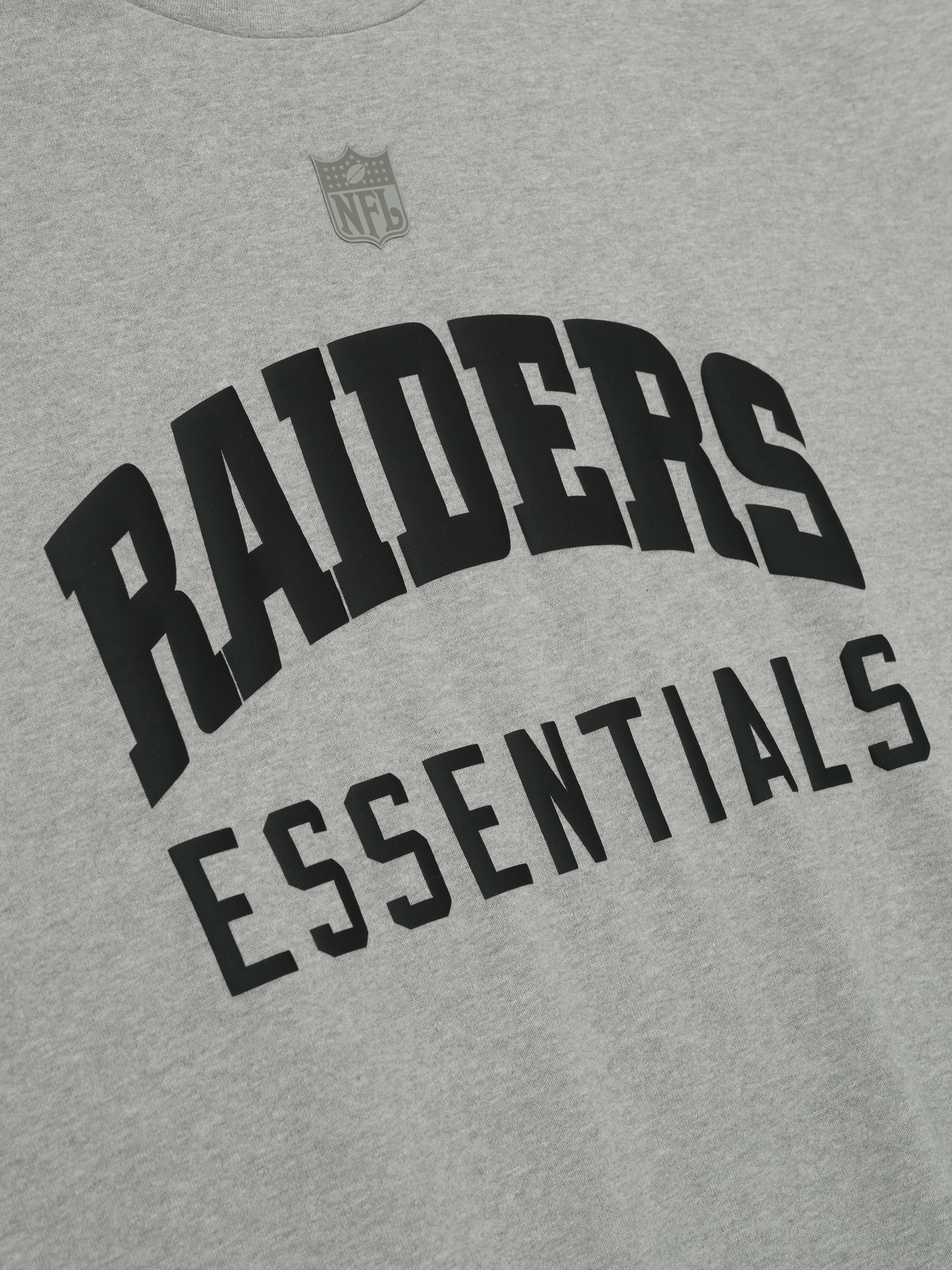 Essentials Raiders 90S 3/4 Sleeve Football Tee Concrete Heather