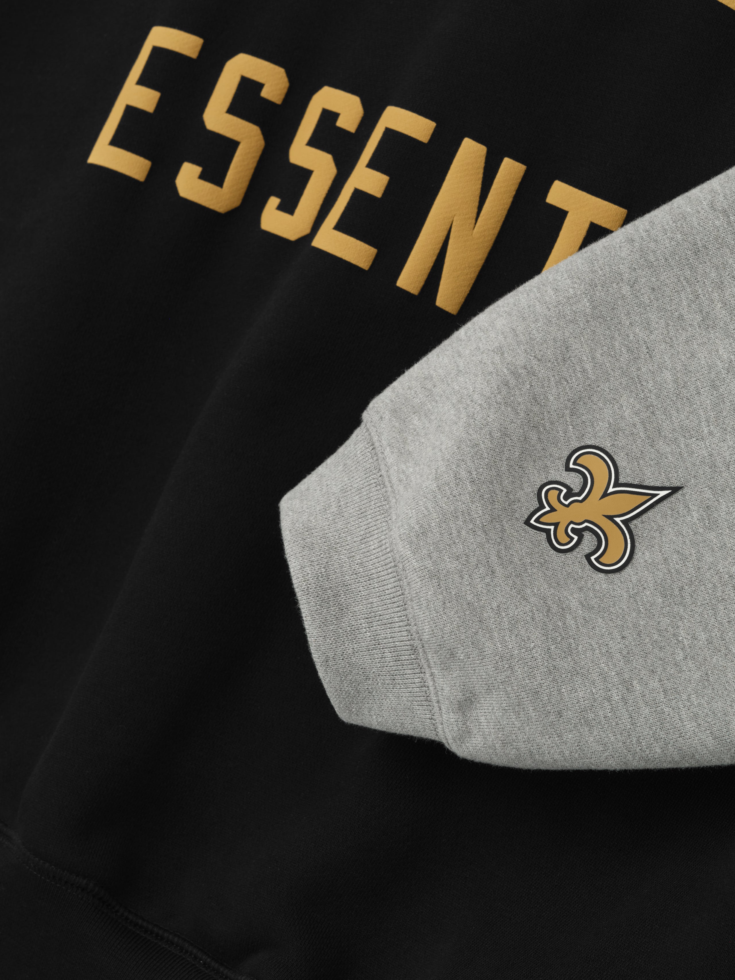 Essentials Saints Sport Hoodie Black/ Concrete Heather