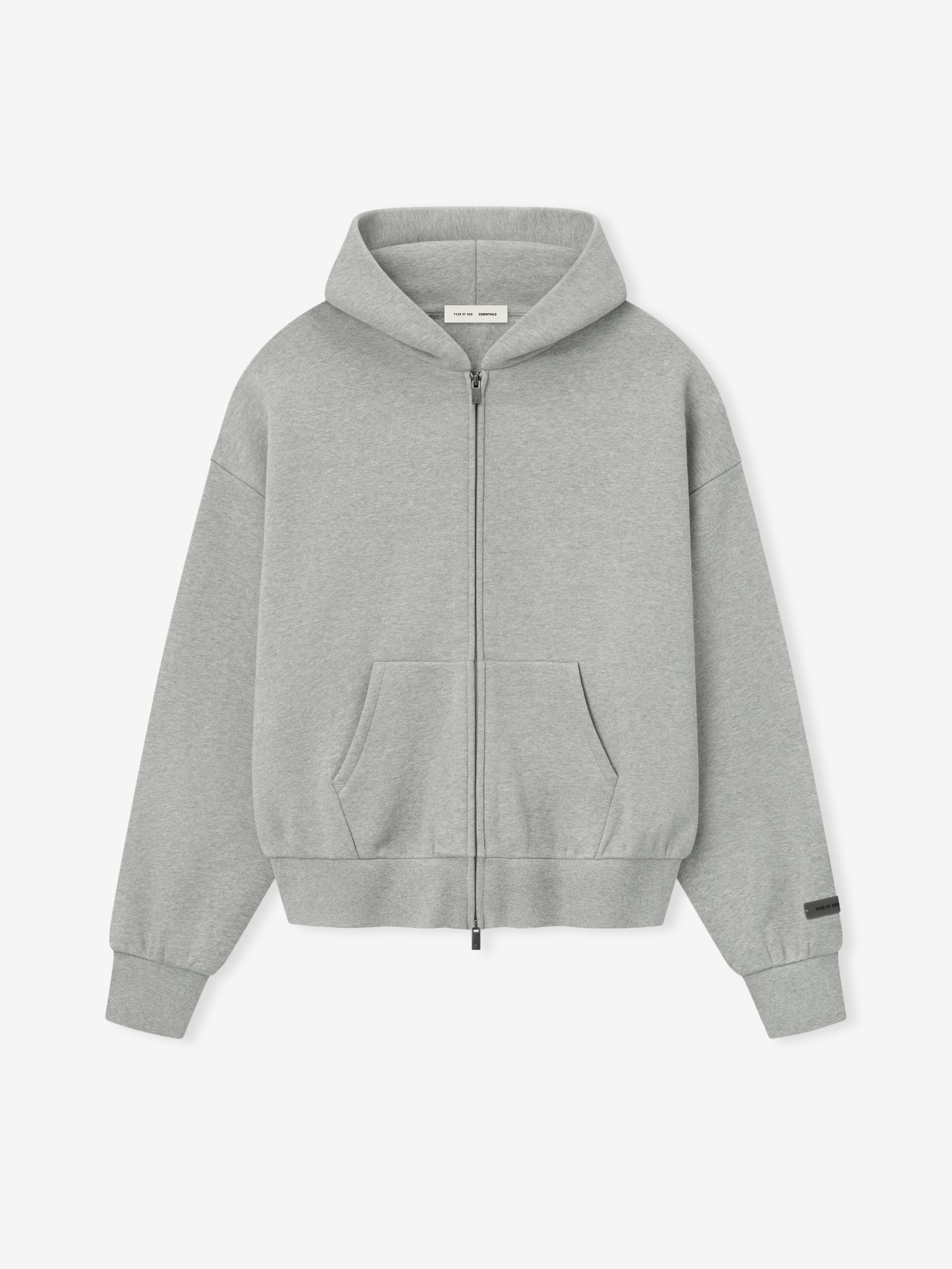 Essentials Classic Fleece Zip-Up Hoodie Concrete Heather