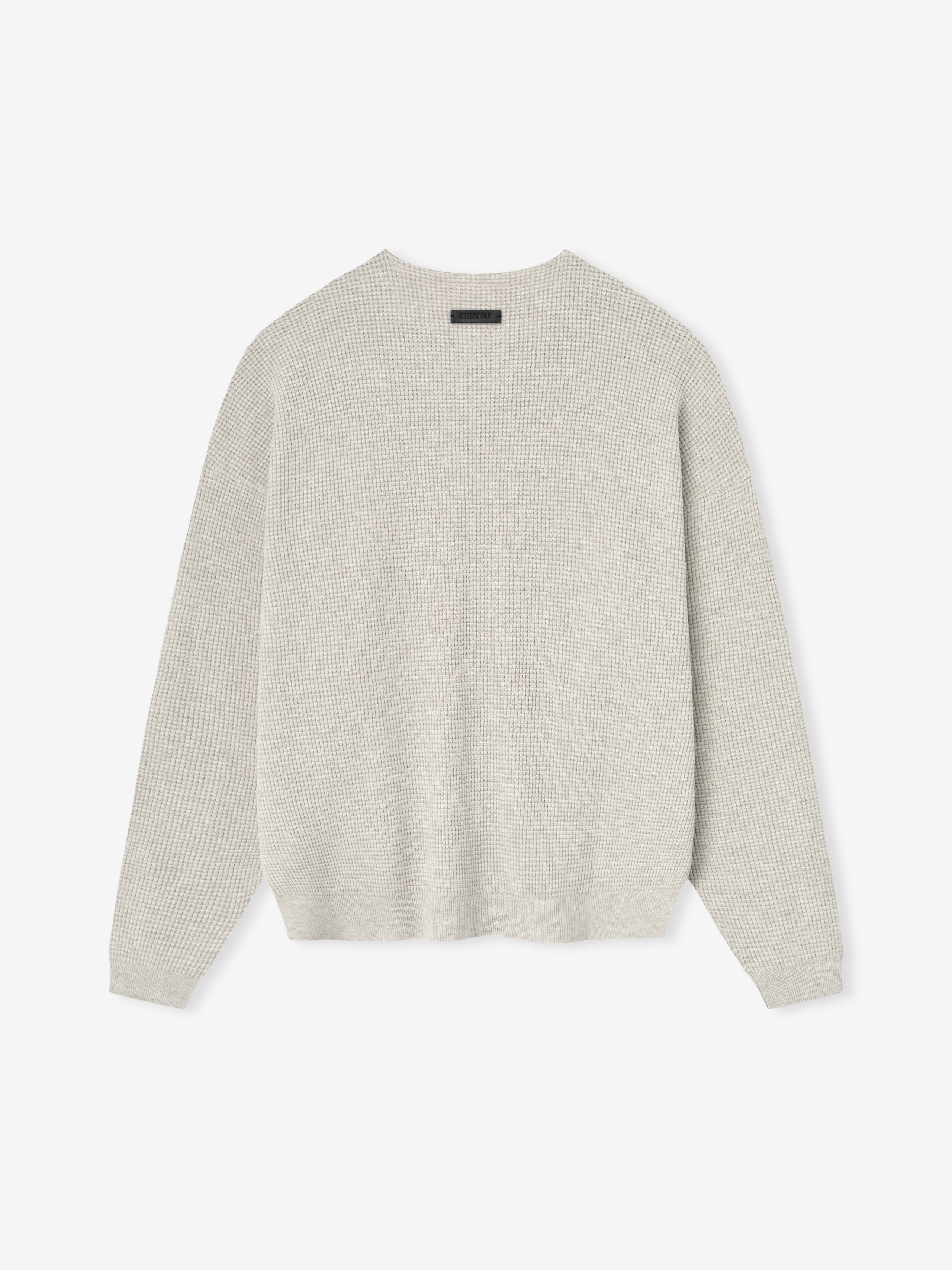 Essentials Waffle Crewneck Sweater Heather Stone