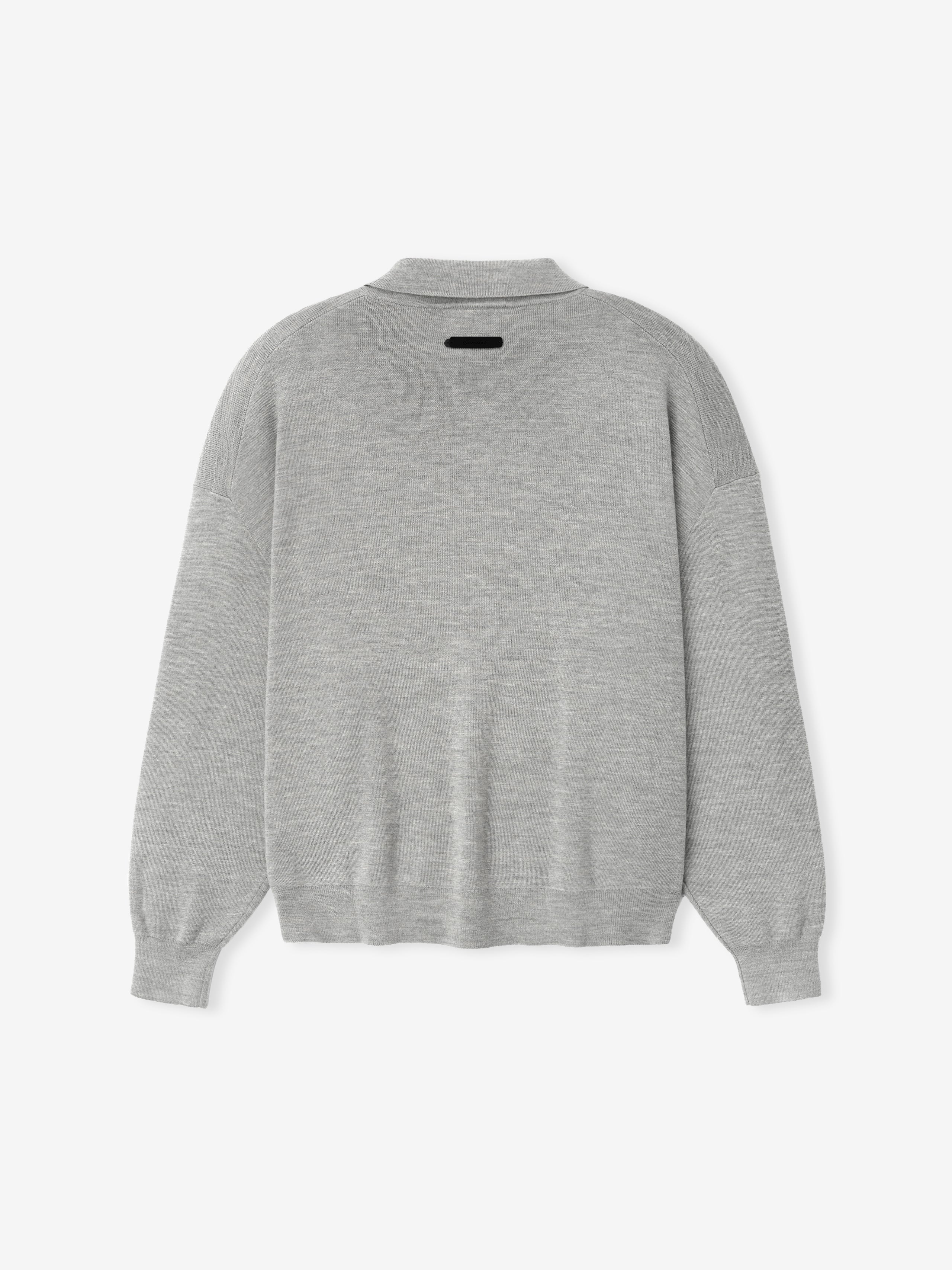 Essentials Signature 90S Knit Polo Concrete Heather