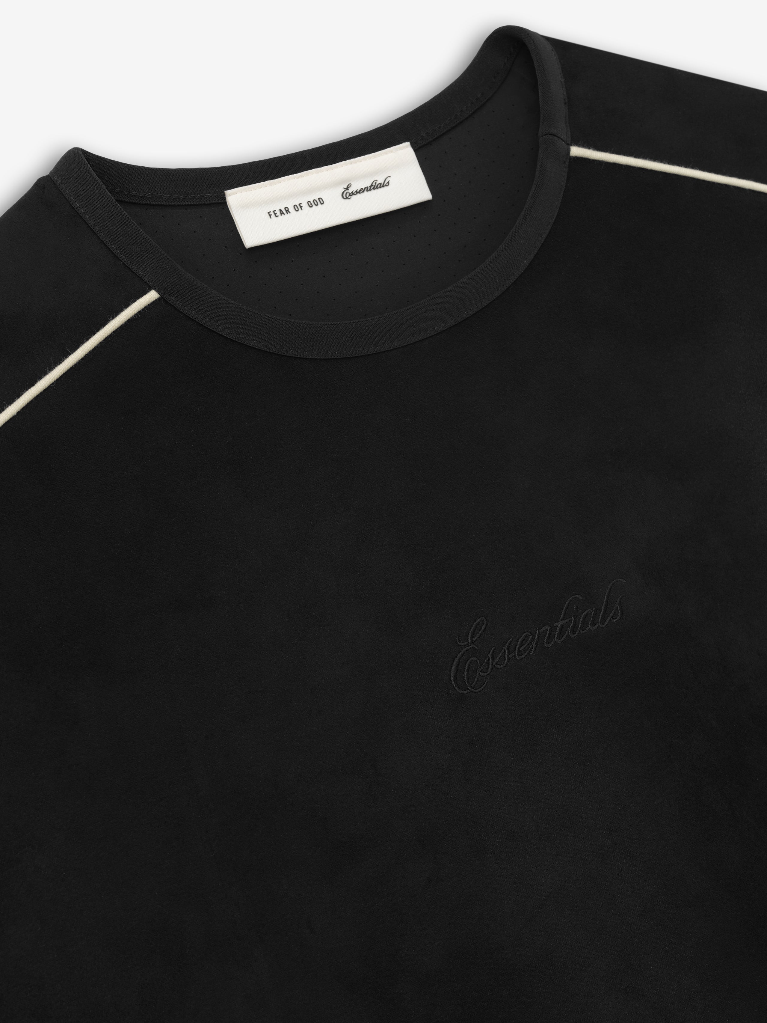 Essentials Suede Fleece Signature Modern Crewneck Sweatshirt Vintage Black