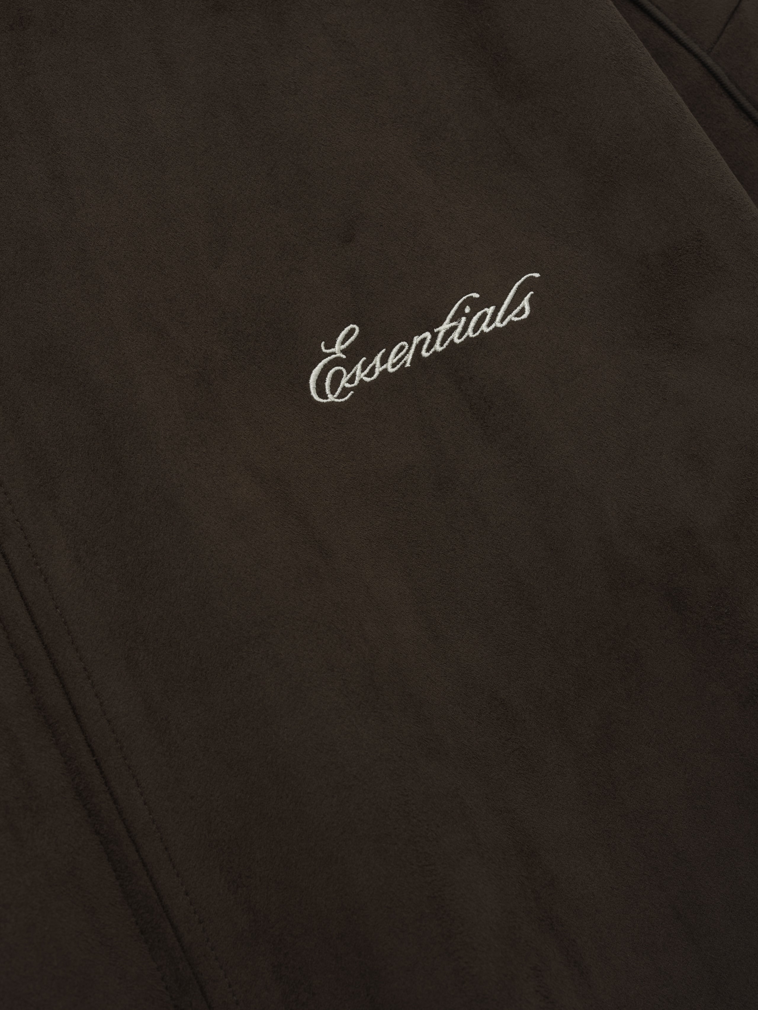 Essentials Suede Fleece Signature Modern Track Jacket W/ Piping Brown