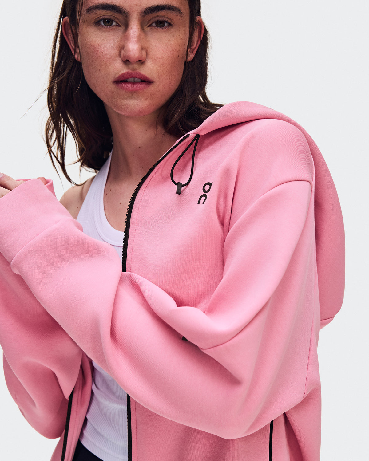 On Focus Tech Zip Hoodie Magnolia (Women'S)