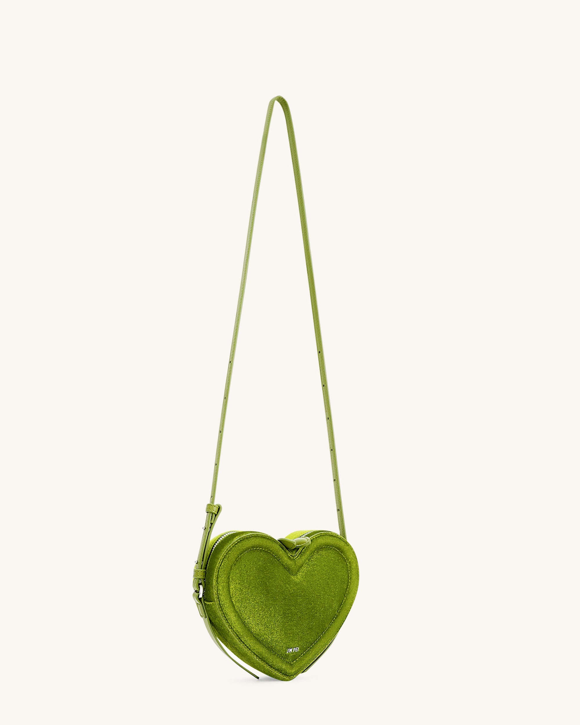 Jw Pei Arlene Velvet Heart Shaped Bag Green