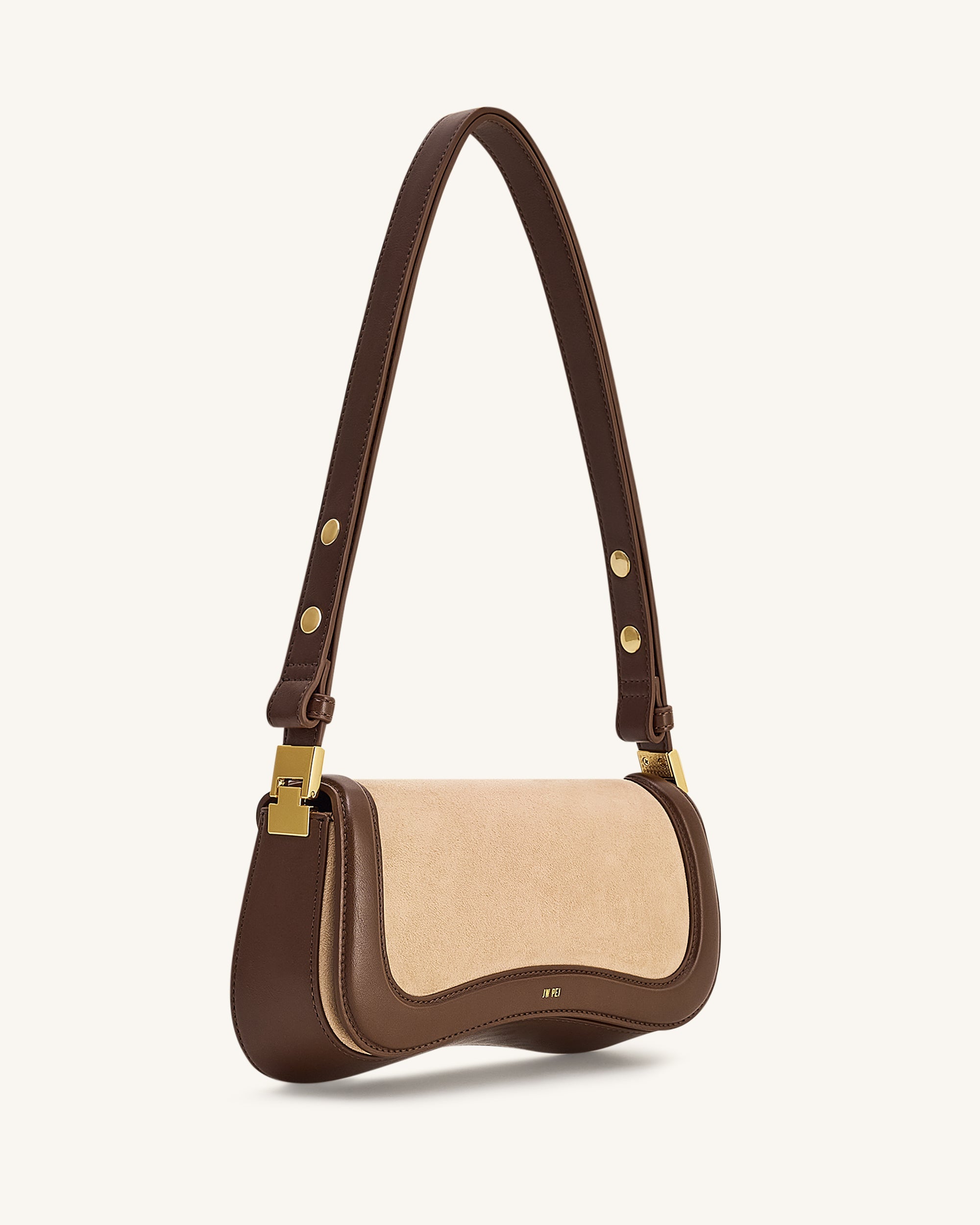 Jw Pei Joy Faux Suede Shoulder Bag Khaki Brown