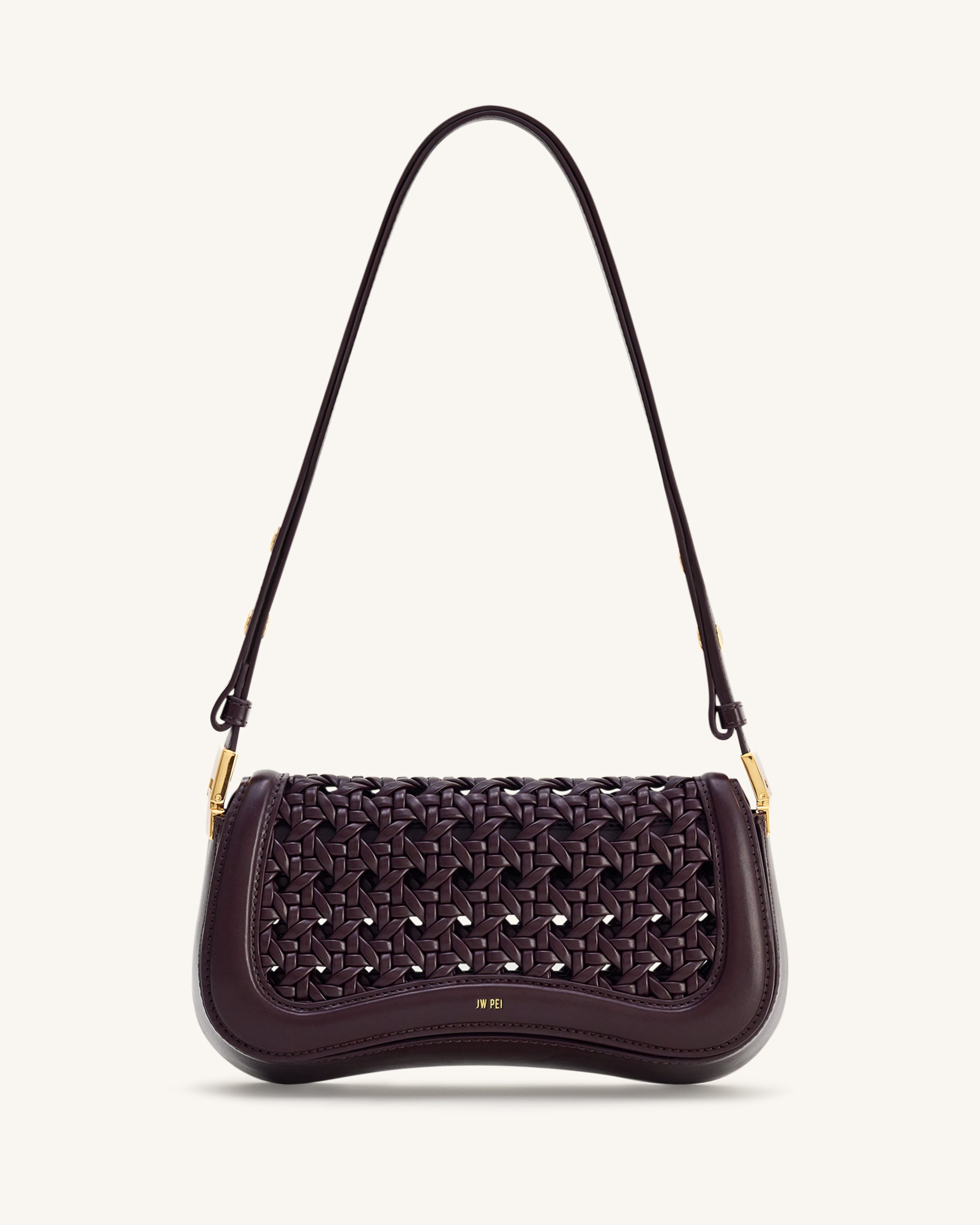 Jw Pei Joy Woven Shoulder Bag Dark Red