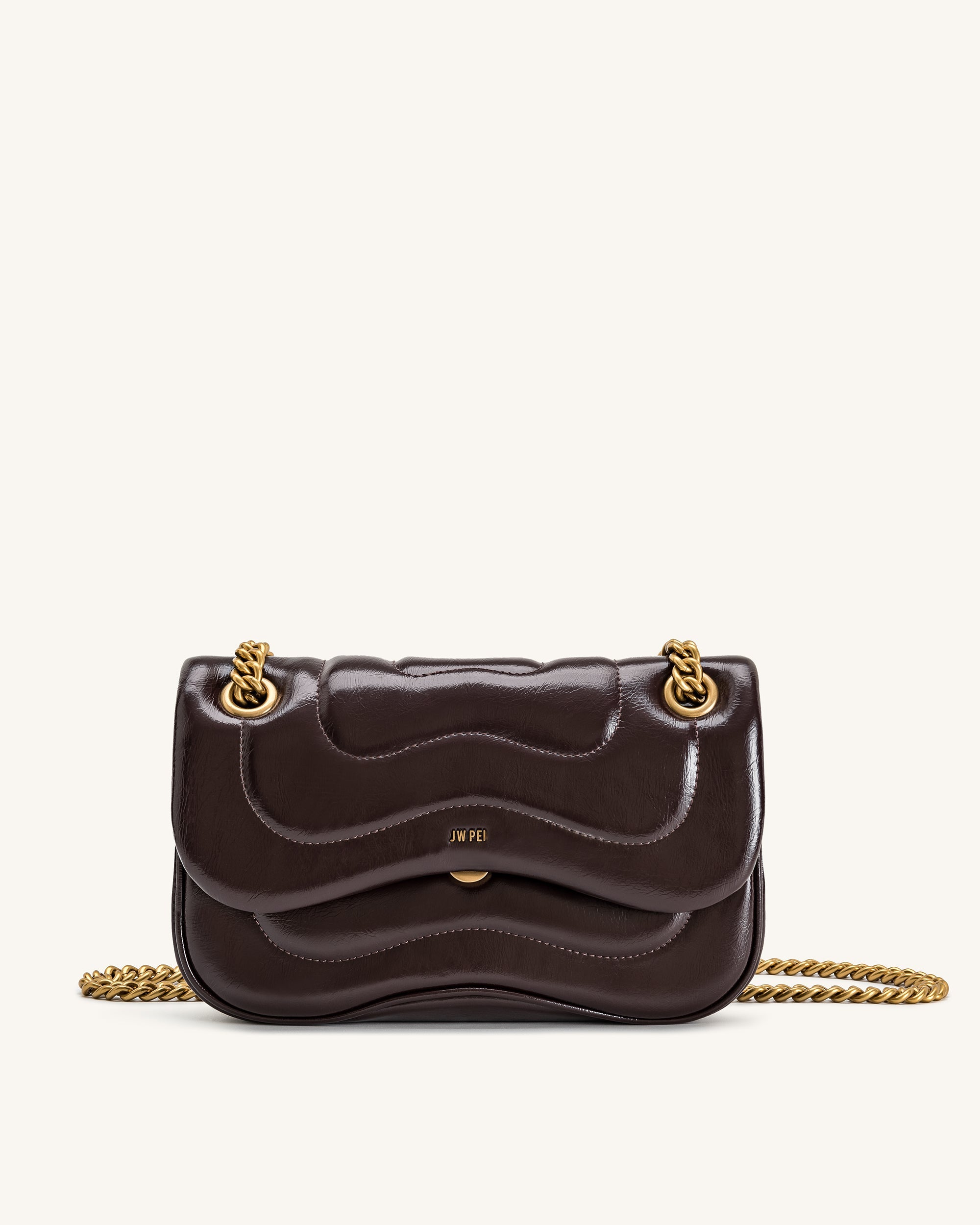 Jw Pei Tina Quilted Chain Crossbody Deep Claret Brown