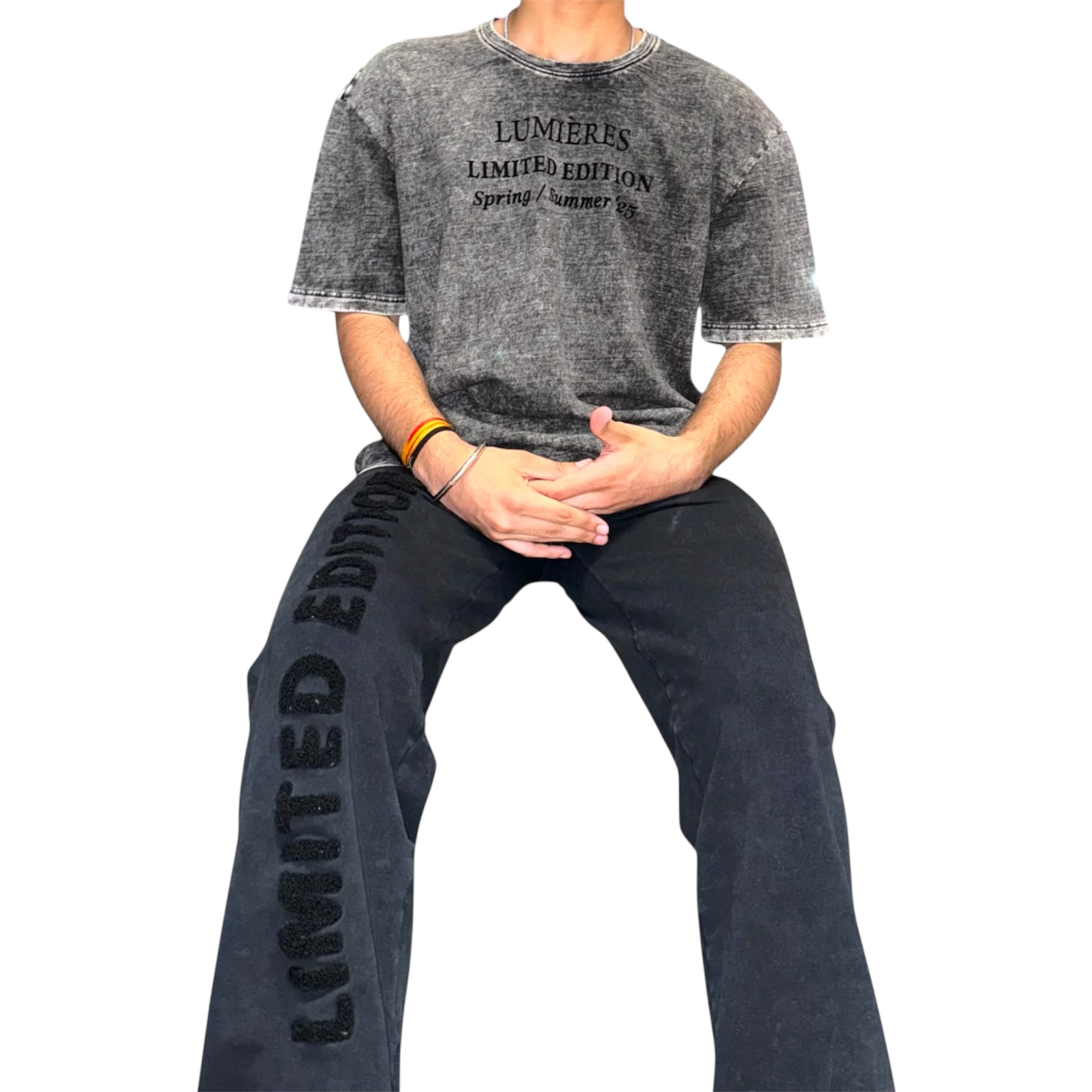 LUMIÈRES Washed Midnight Joggers