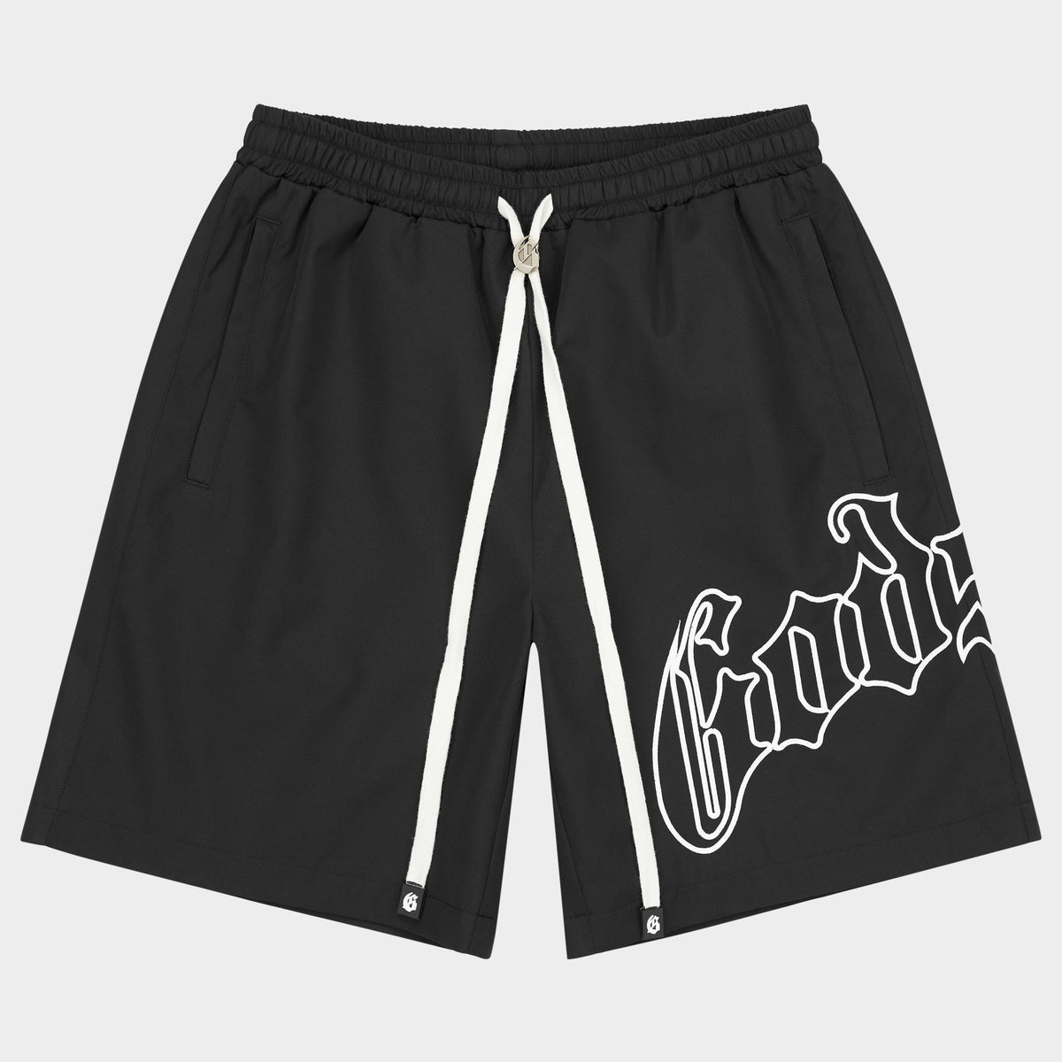 Godspeed OG Logo Nylon Shorts (Black / White)