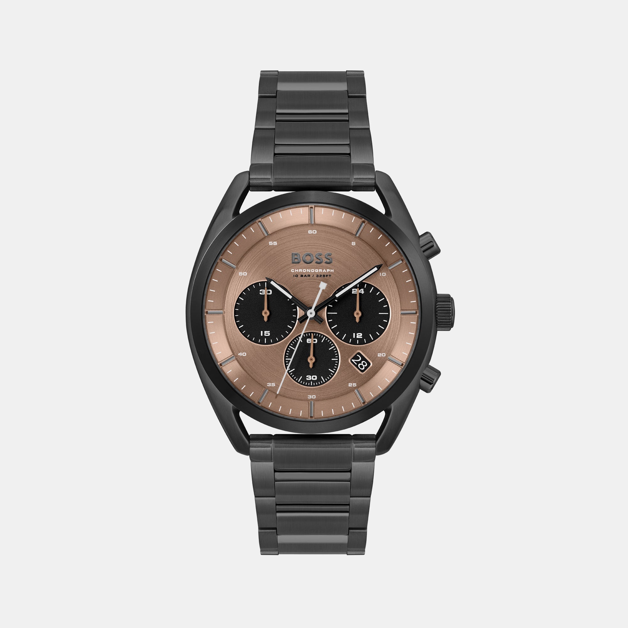 Boss Top Men Quartz Brown Dial Chronograph Stainless Steel Watch 1514095