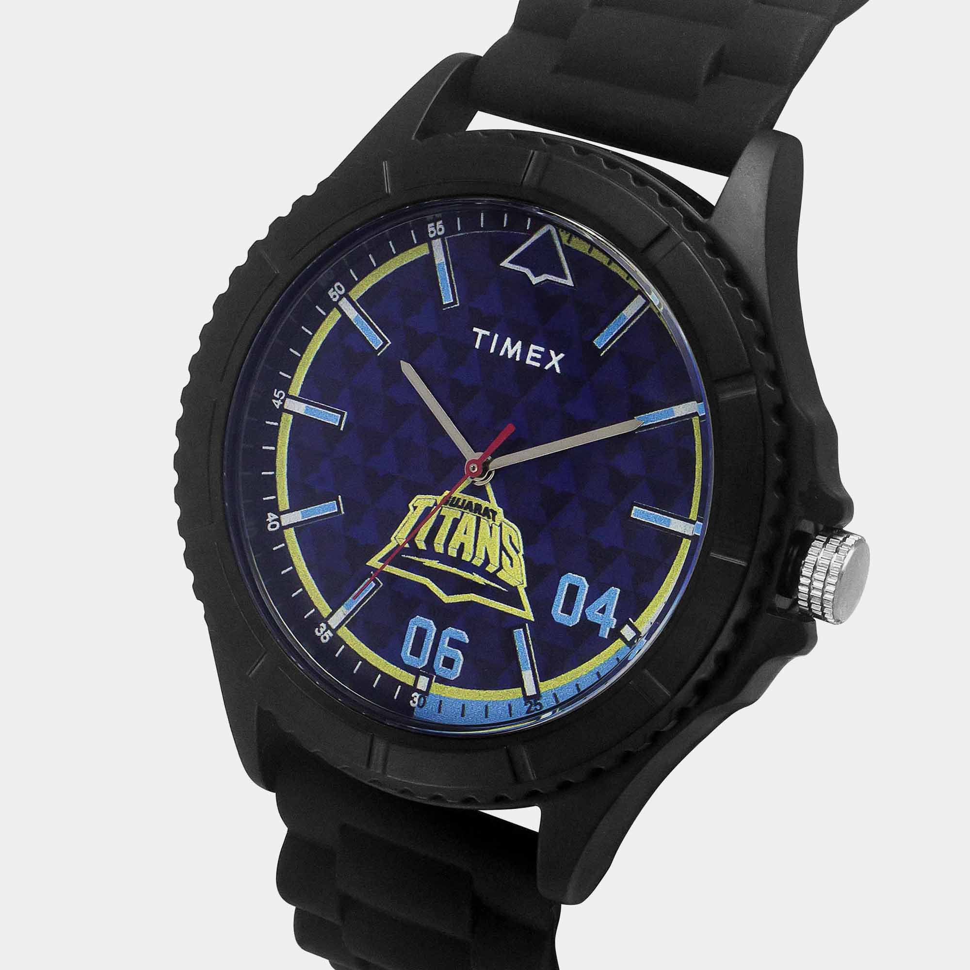 Timex Men Quartz Blue Dial Analog Silicone Watch Tw00Zr564