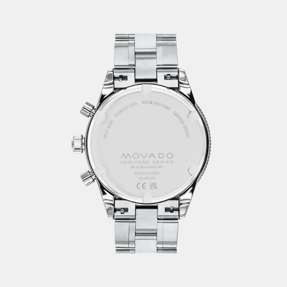 Movado Heritage Calendoplan S Men Quartz Blue Dial Chronograph Stainless Steel Watch 3650124