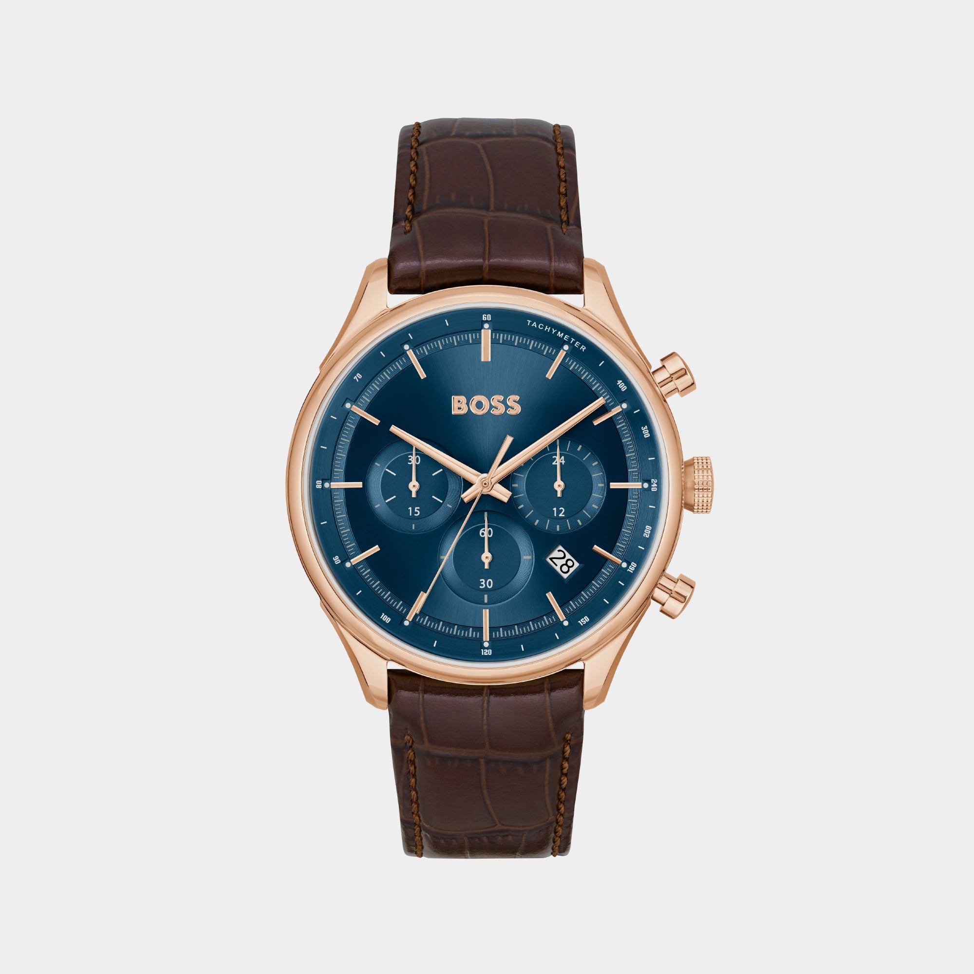 Boss Gregor Men Quartz Blue Dial Analog Leather Watch 1514050