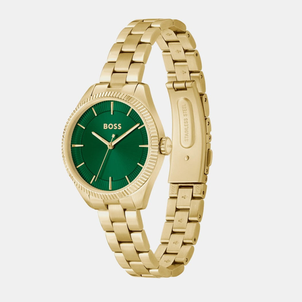 Boss Sage Women Quartz Green Dial Analog Stainless Steel Watch 1502729