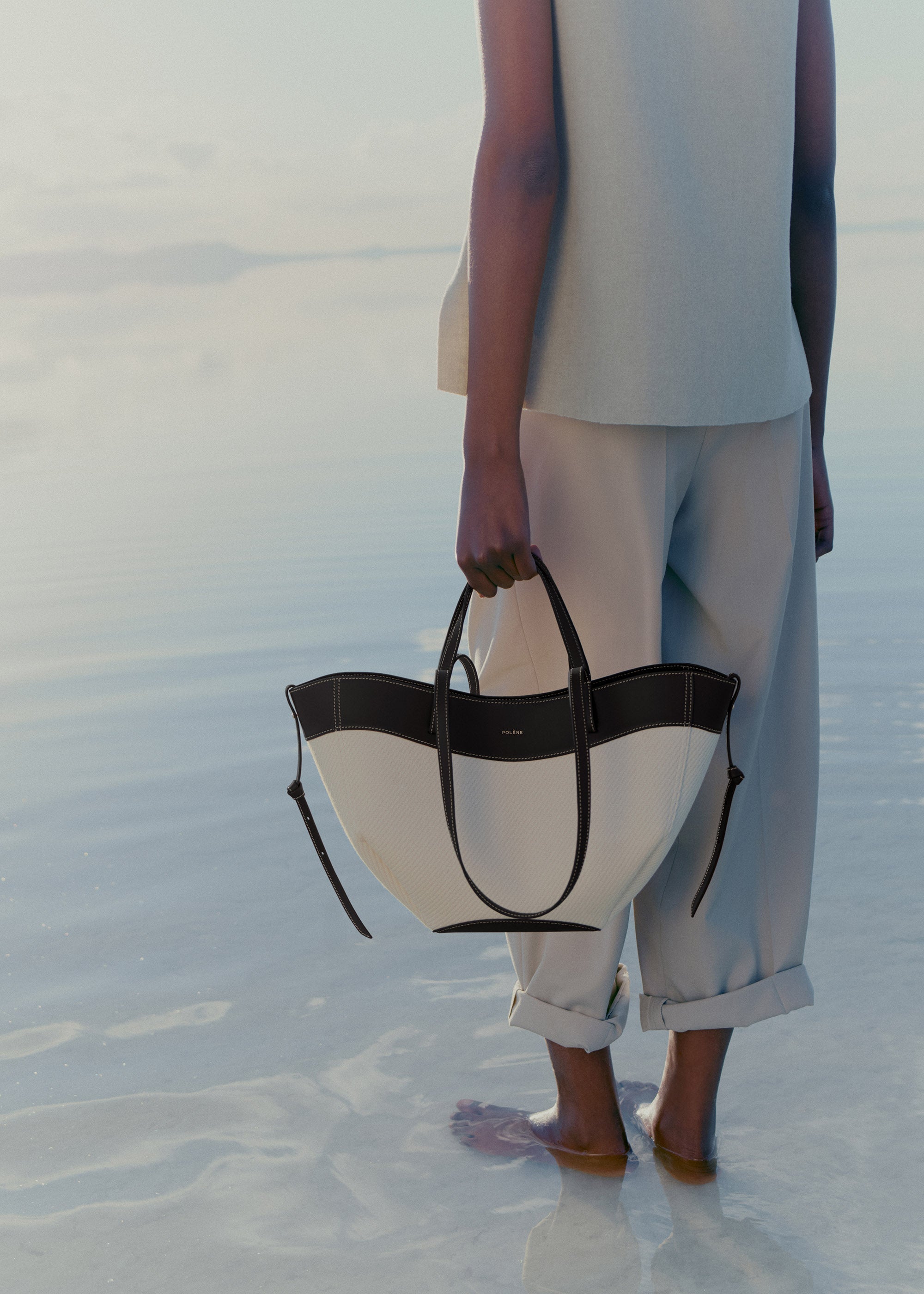 Polene Cyme Mini Black Canvas