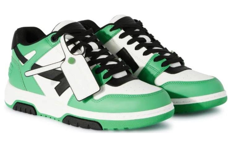 OFF-WHITE Out Of Office "OOO" Low Tops Green Black
