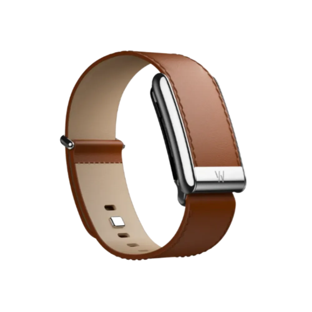 Whoop 5.0 MG Life Leatherluxe Straight Chestnut/Cream with Titanium Band - Only Strap Whoop MG Life - L