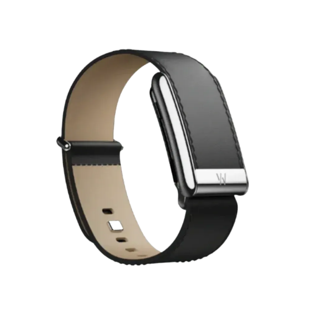 Whoop 5.0 Leatherluxe Straight Black/Cream with Titanium Band - Only Strap Whoop 5.0 Peak