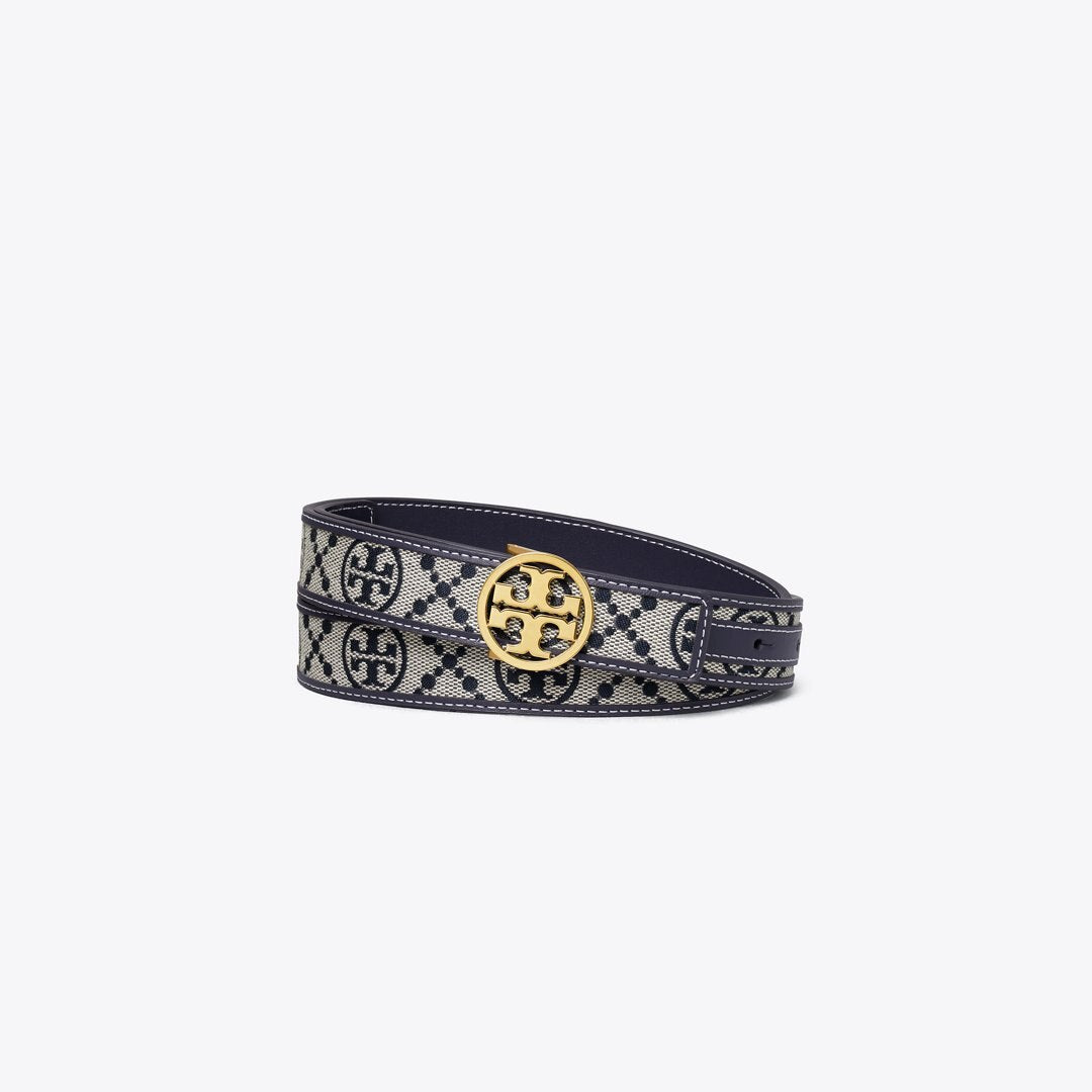 Tory Burch 1" Miller Monogram Belt Tory Navy