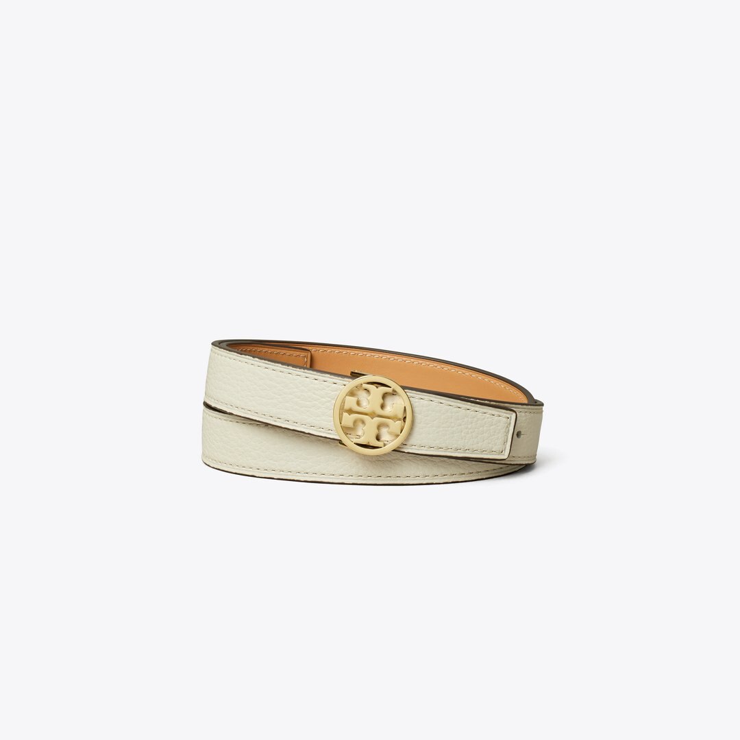 Tory Burch 1" Miller Reversible Belt New Ivory / NATURAL VACHETTA / Gold